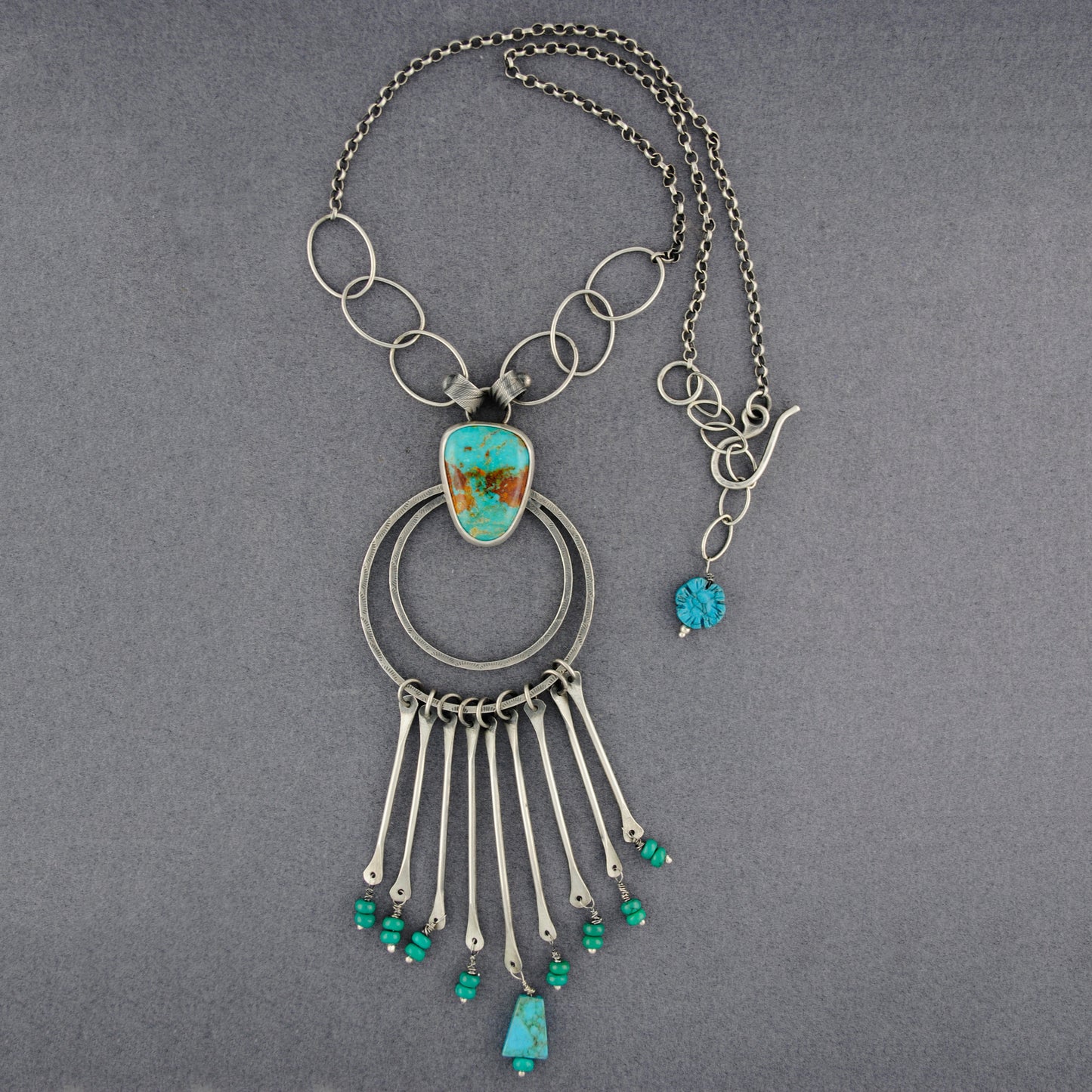 Mercury Orchid Turquoise Dream Catcher Necklace
