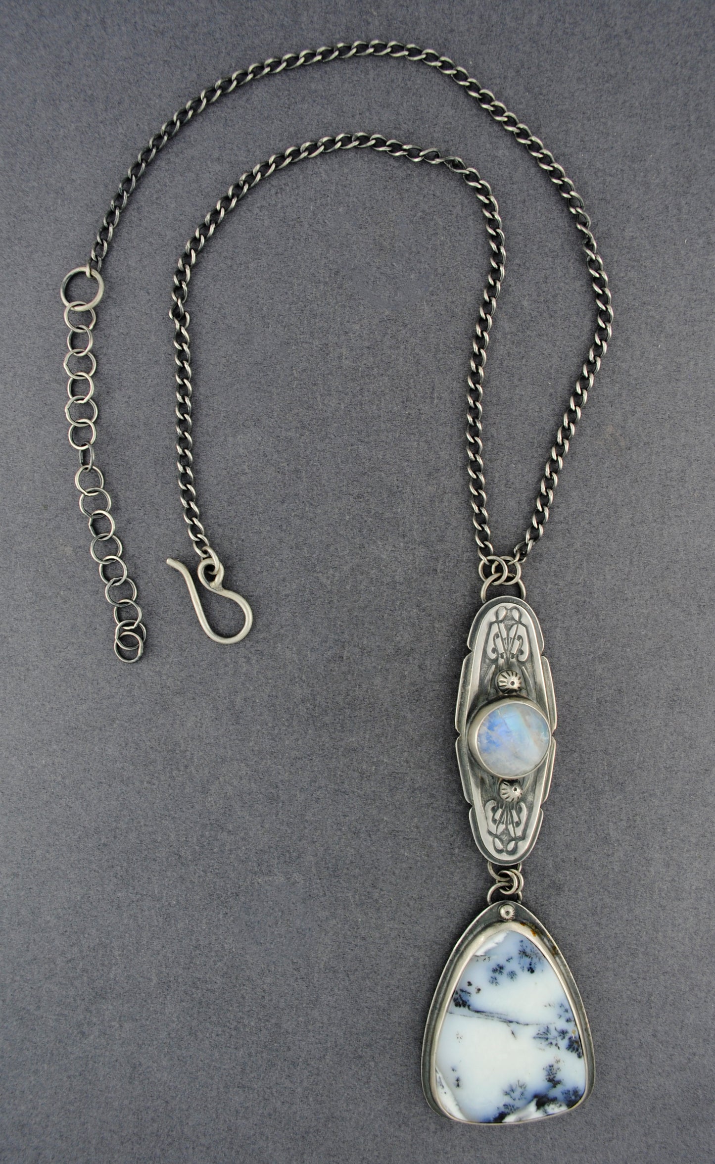 Mercury Orchid Moonstone & Dendrite Agate Custom Necklace - Sligo, Ireland