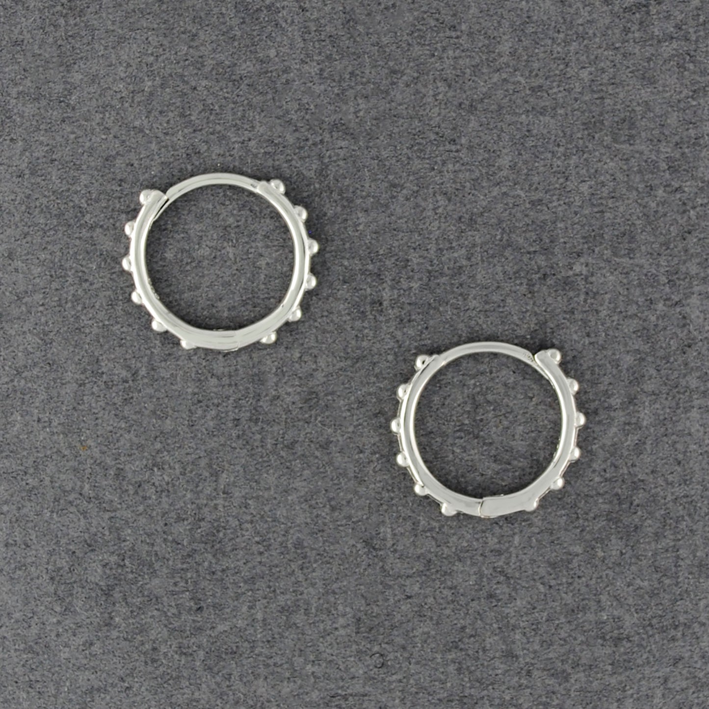 Sterling Silver Dotted Huggie Earrings