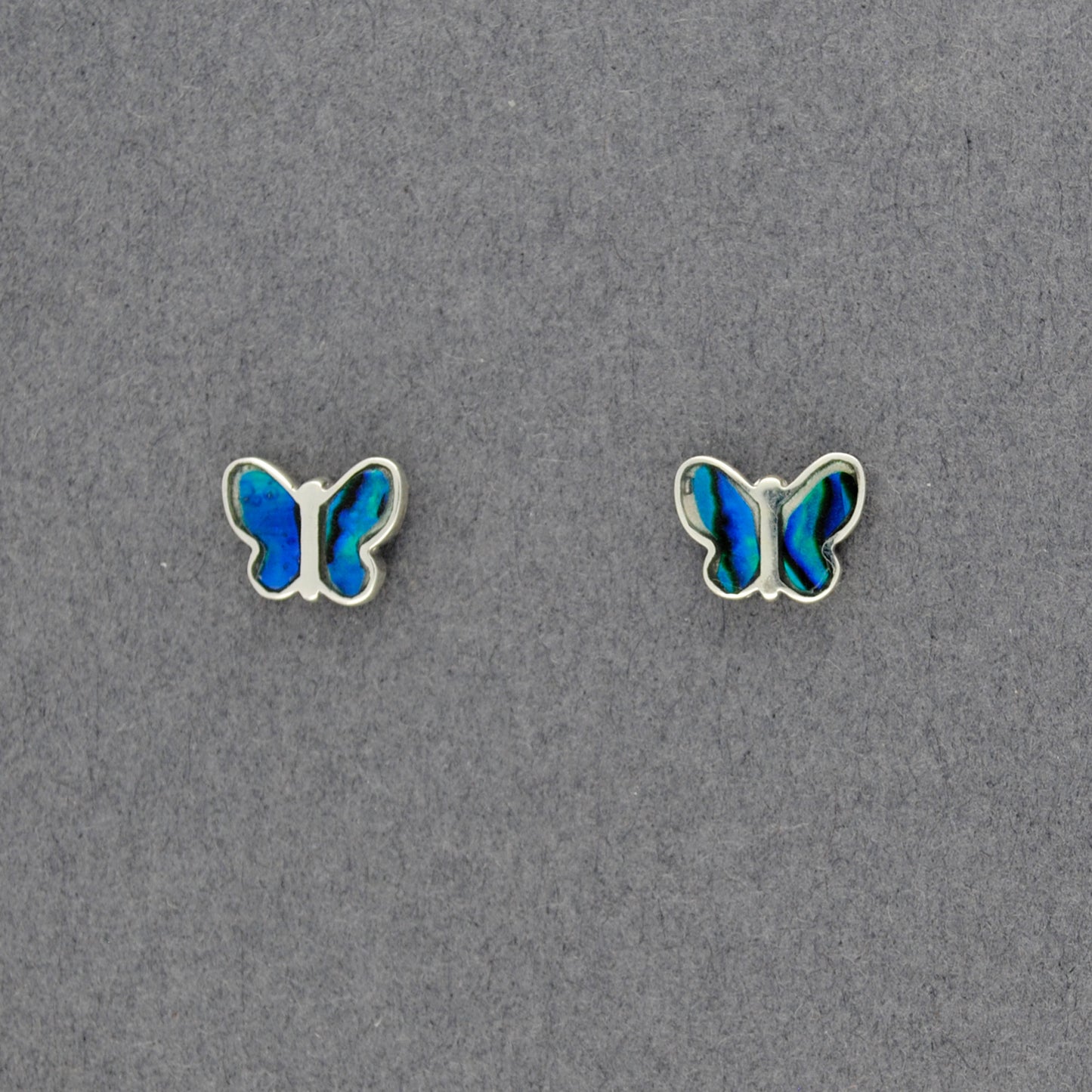 Sterling Silver Paua Butterfly Post Earrings