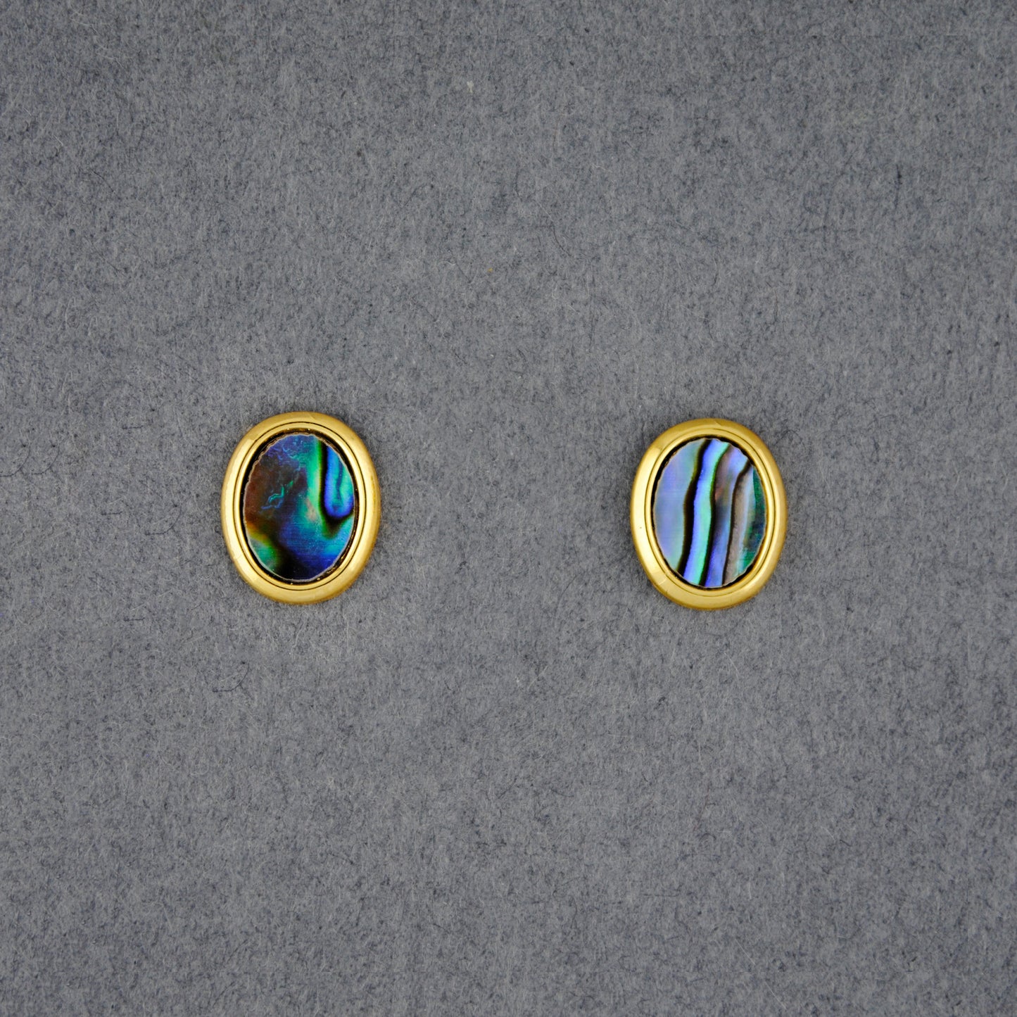 Gold Vermeil Paua Extra Small Oval Post Earrings