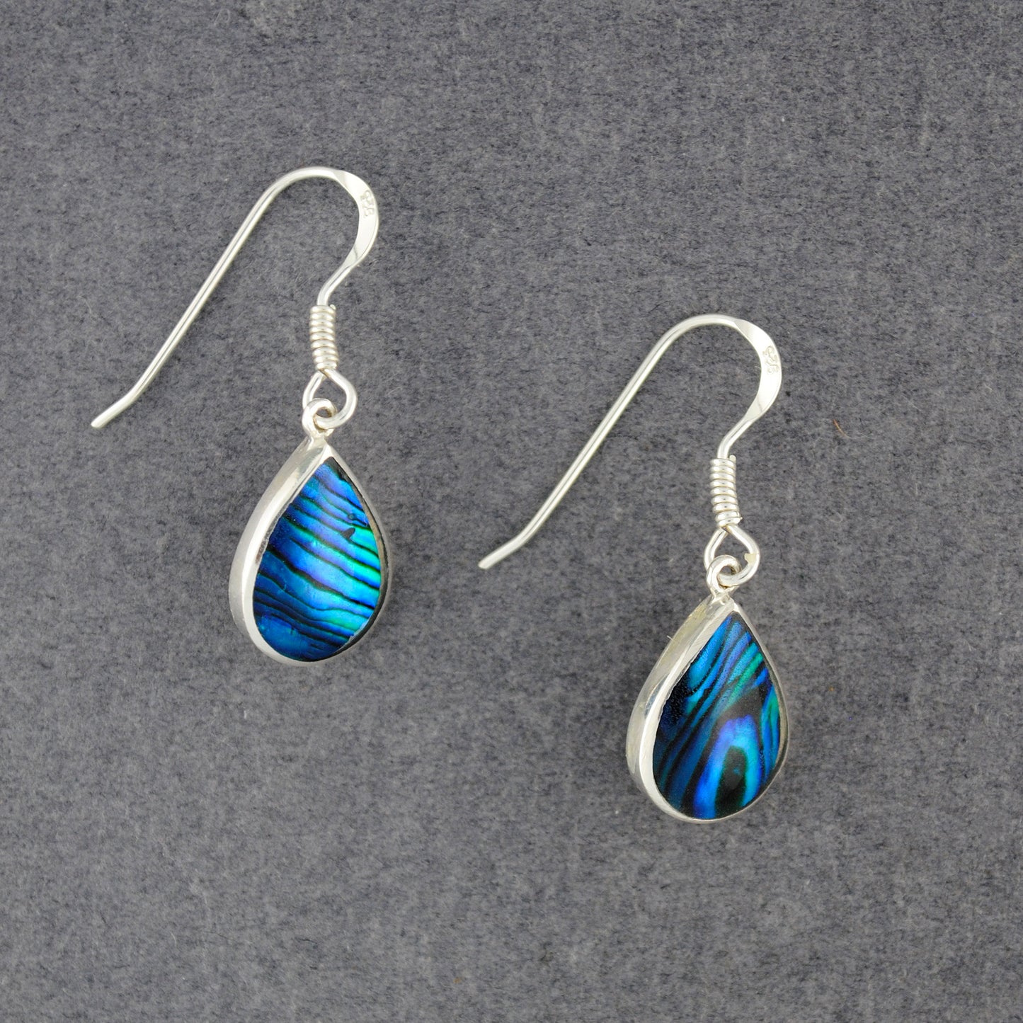 Sterling Silver Paua Teardrop Earrings