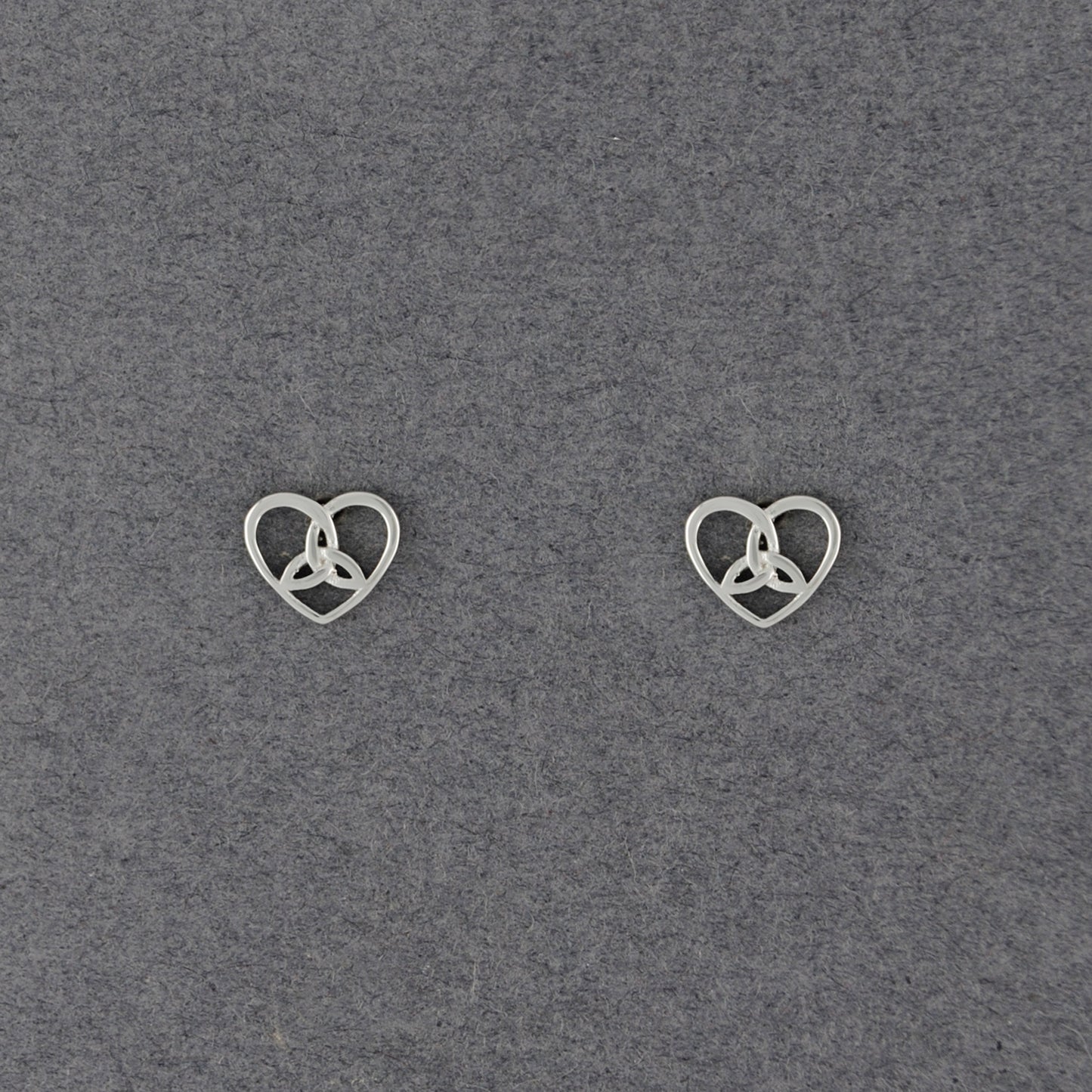 Sterling Silver Celtic Heart Stud Earrings