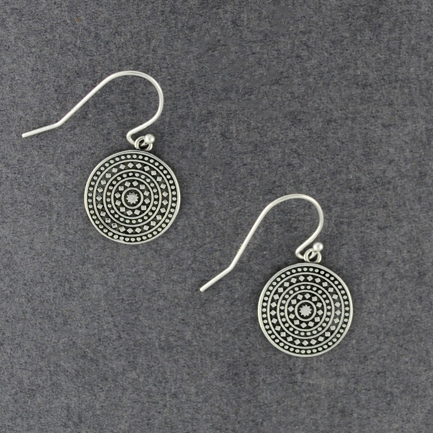 Sterling Silver Bali Style Disc Earrings