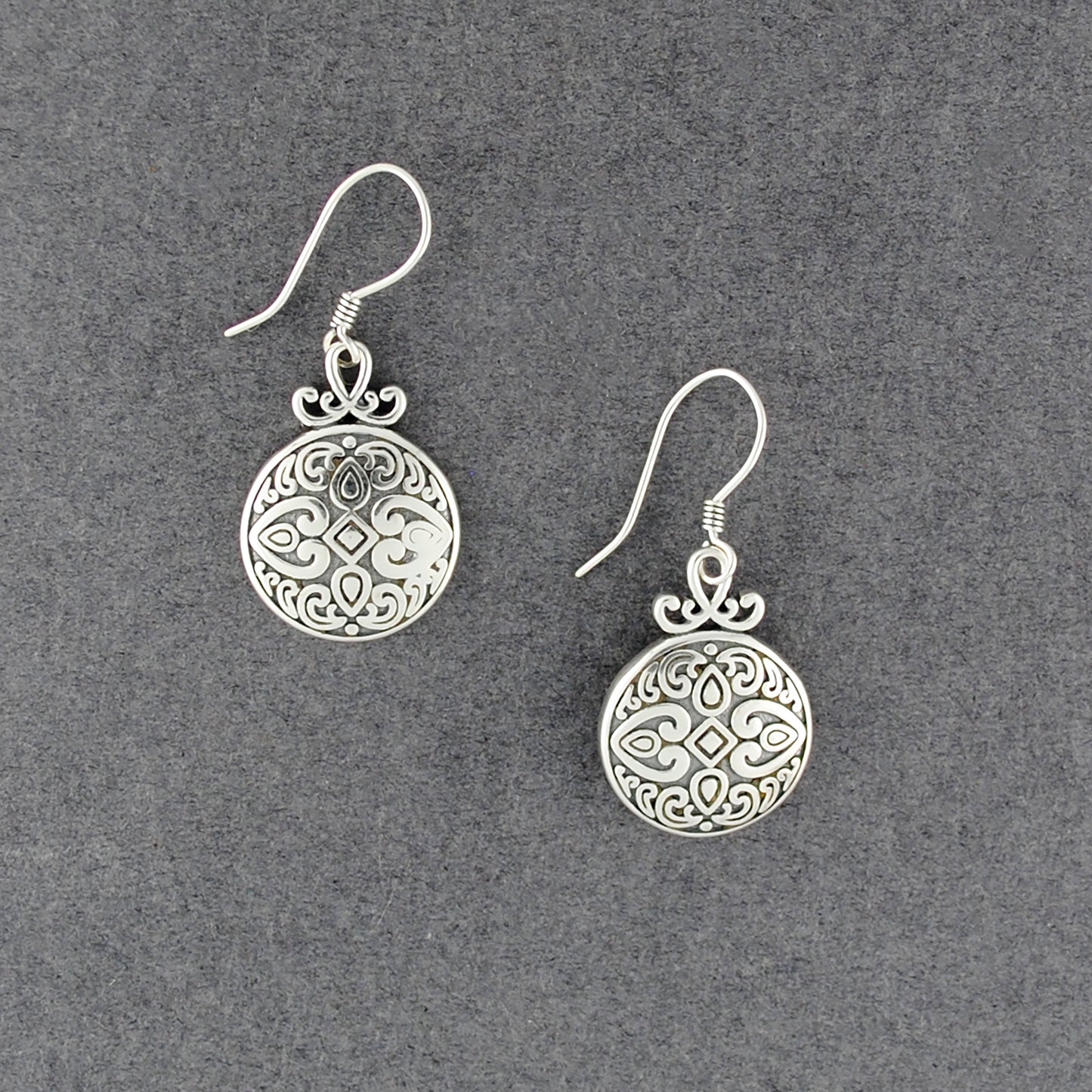 Sterling Silver Bali Style Circle Earrings