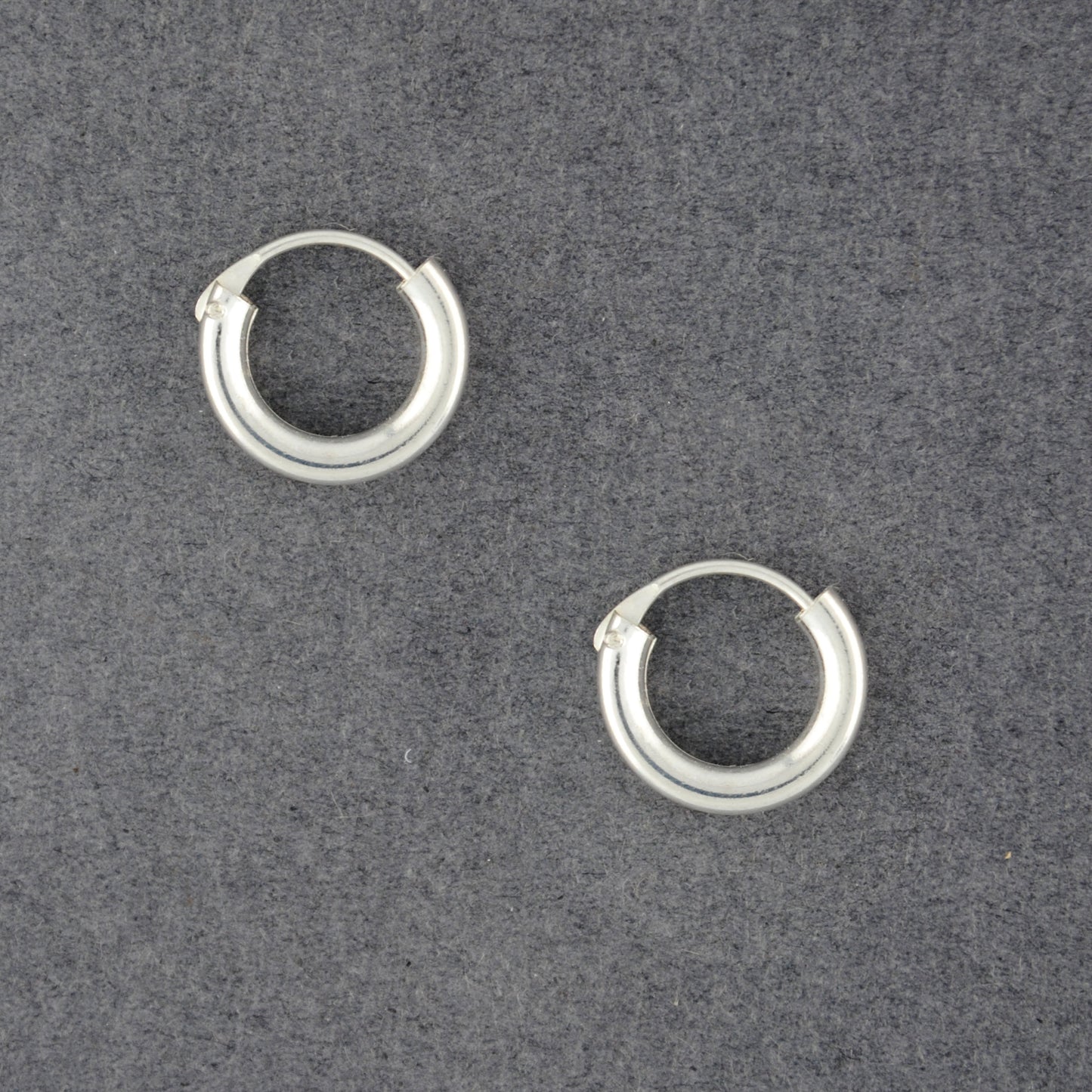 Sterling Silver Thick 14mm Continuous Hoop Earrings