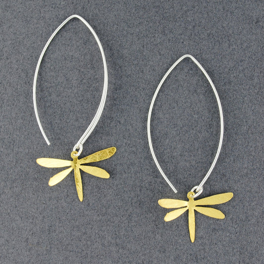 Hill Tribe Silver Two Tone Dragonfly Earrings
