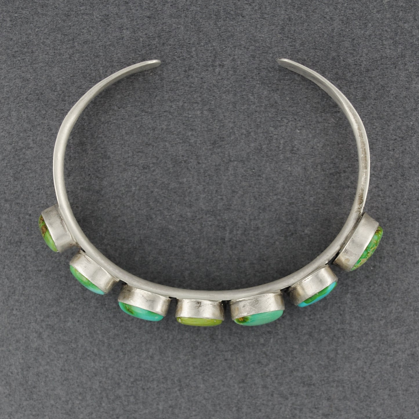 Sterling Silver Sonoran Gold Turquoise 7 Stone Cuff Bracelet
