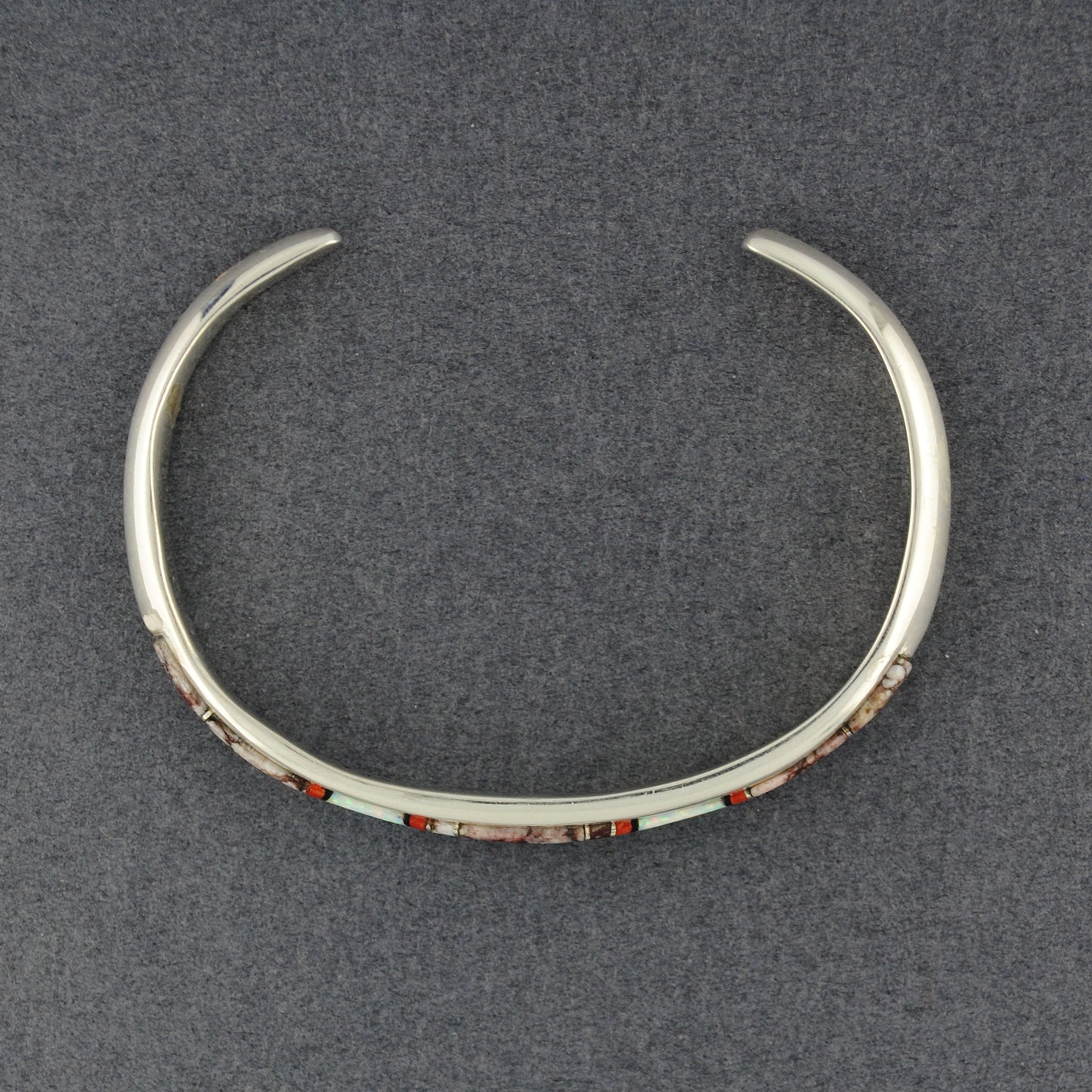 Sterling Silver Wild Horse Turquoise Inlay Cuff Bracelet