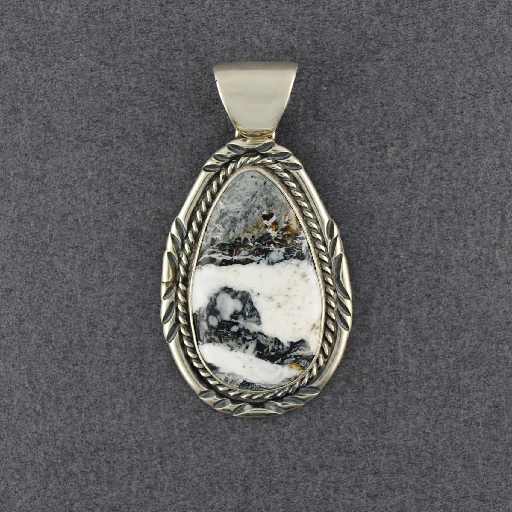 Sterling fashion white buffalo Pendant