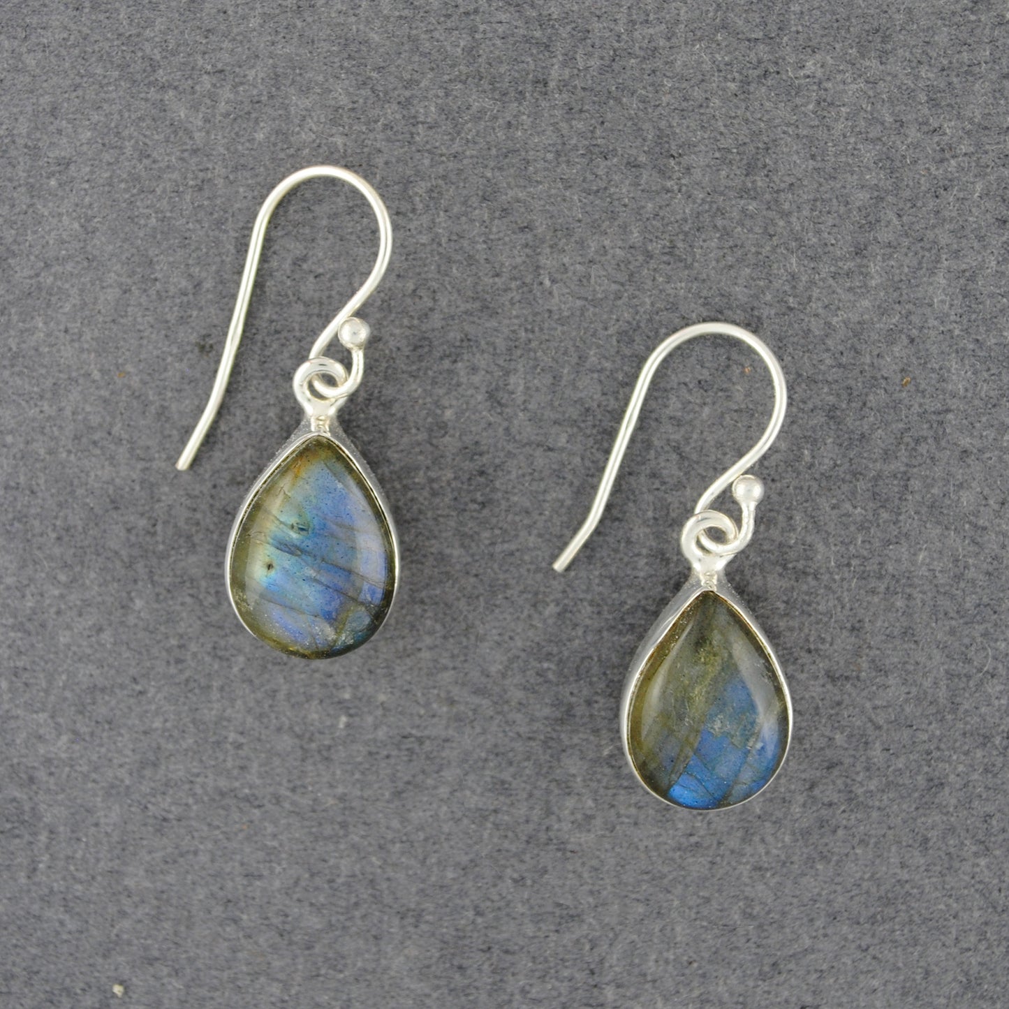 Sterling Silver Labradorite Teardrop Earrings