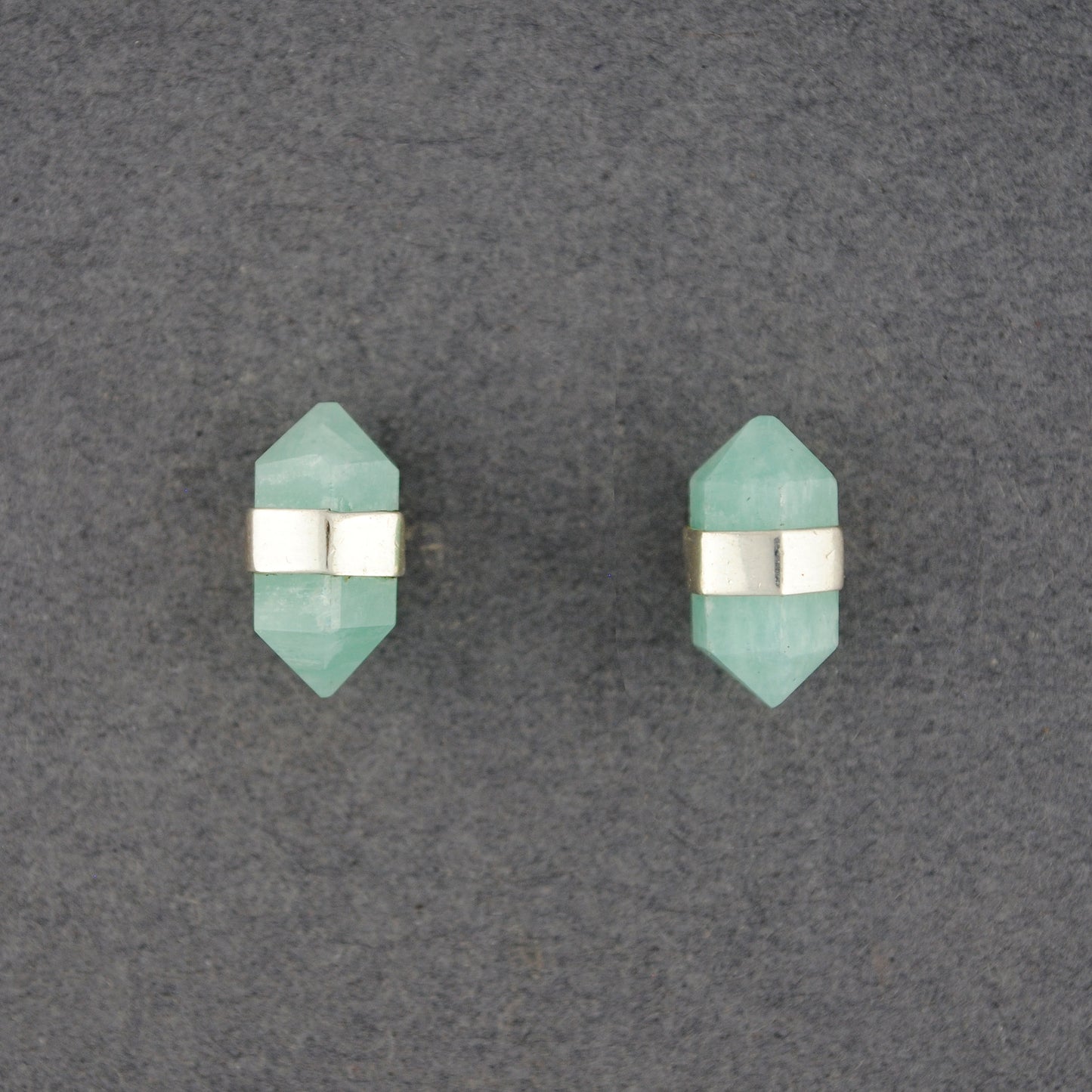 Sterling Silver Amazonite Point Stud Earrings