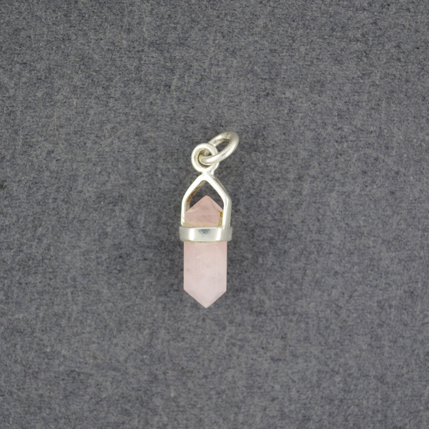 Sterling Silver Rose Quartz Mini Point Pendant