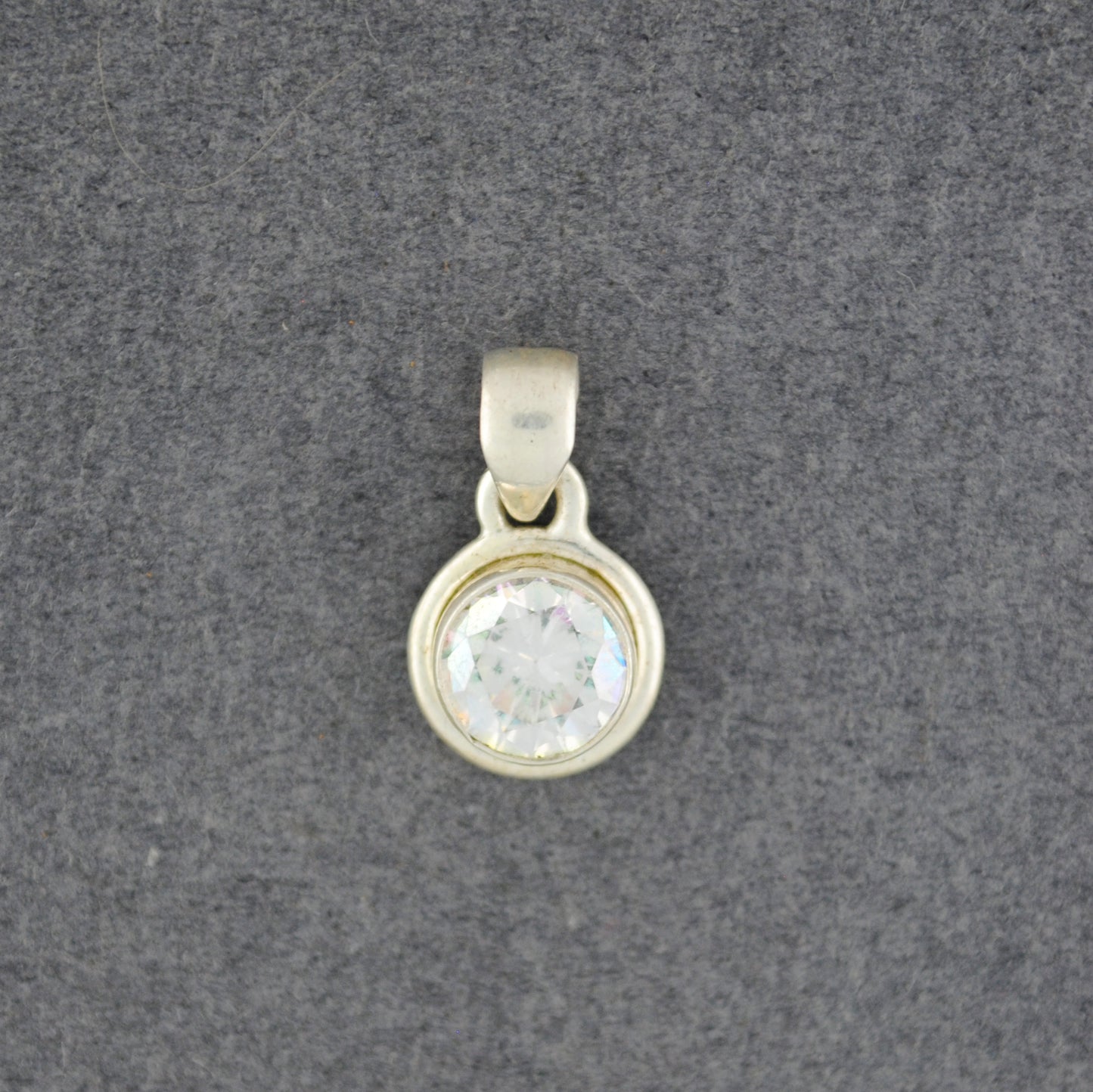 Sterling Silver Crystal Quartz Circle Pendant