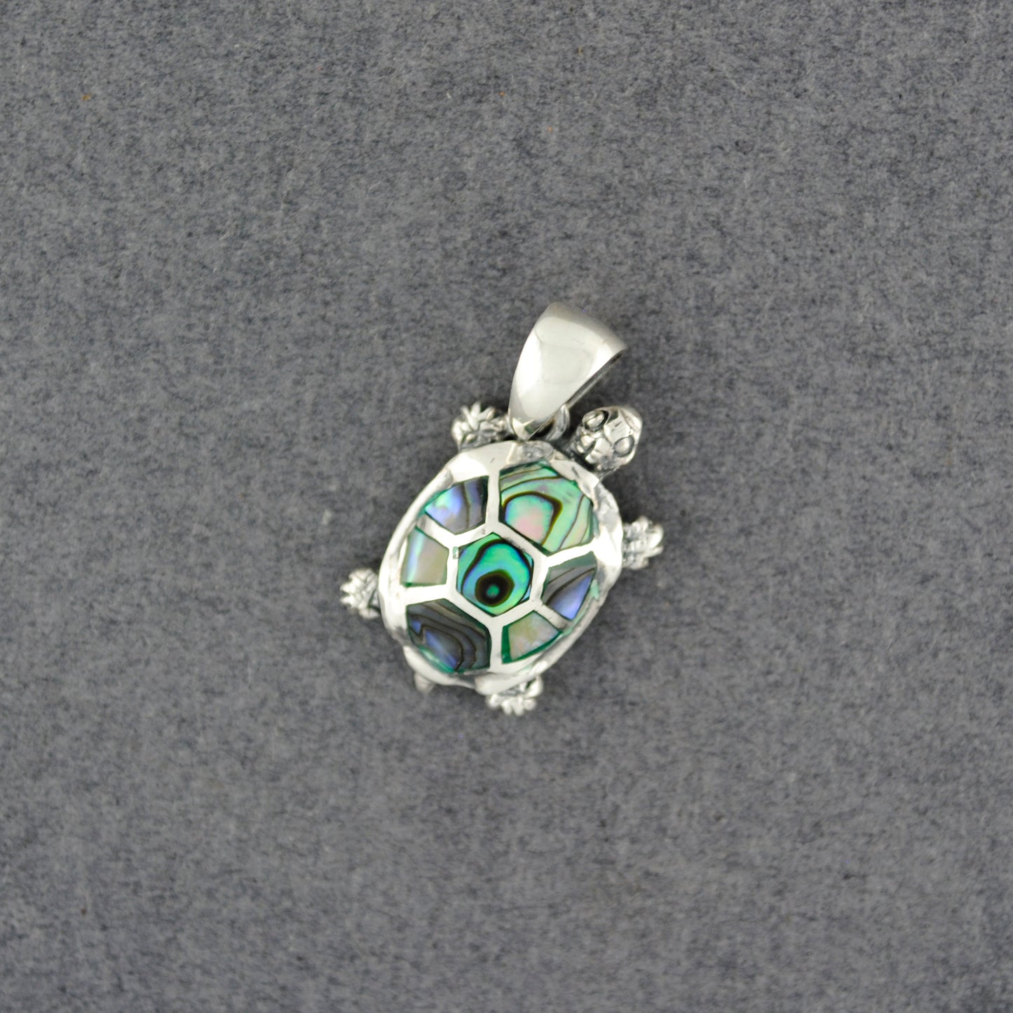 Sterling Silver Abalone Turtle Pendant