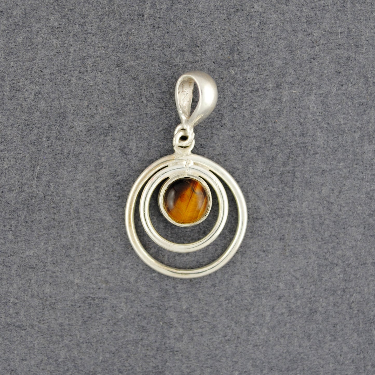 Sterling Silver Tiger Eye in Circles Pendant