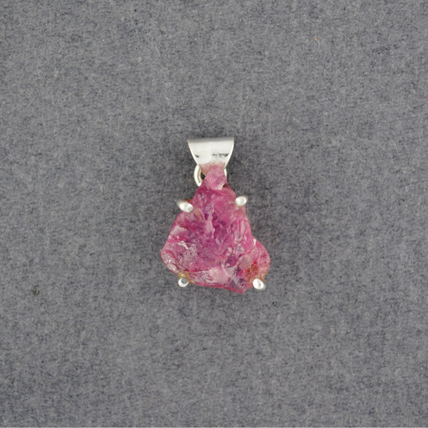Sterling Silver Rough Tourmaline Pendnat