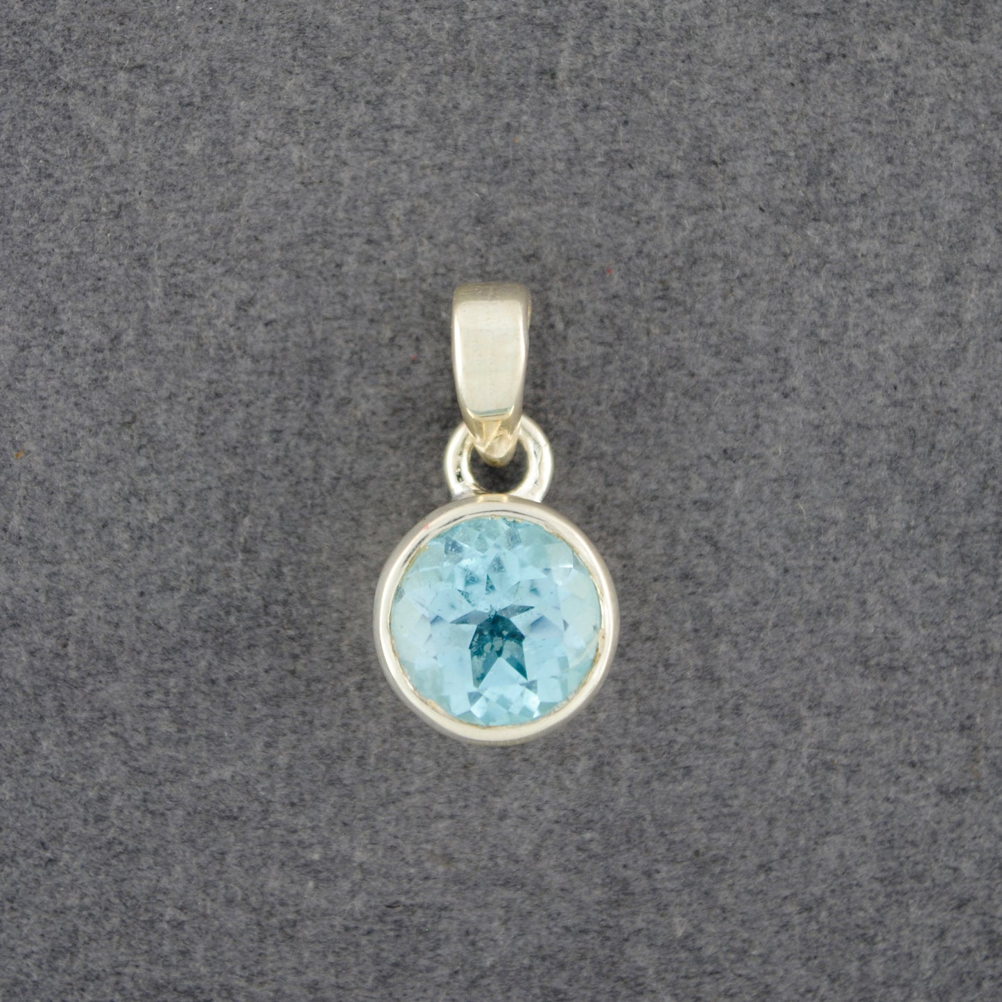Sterling Silver Blue Topaz Circle Pendant