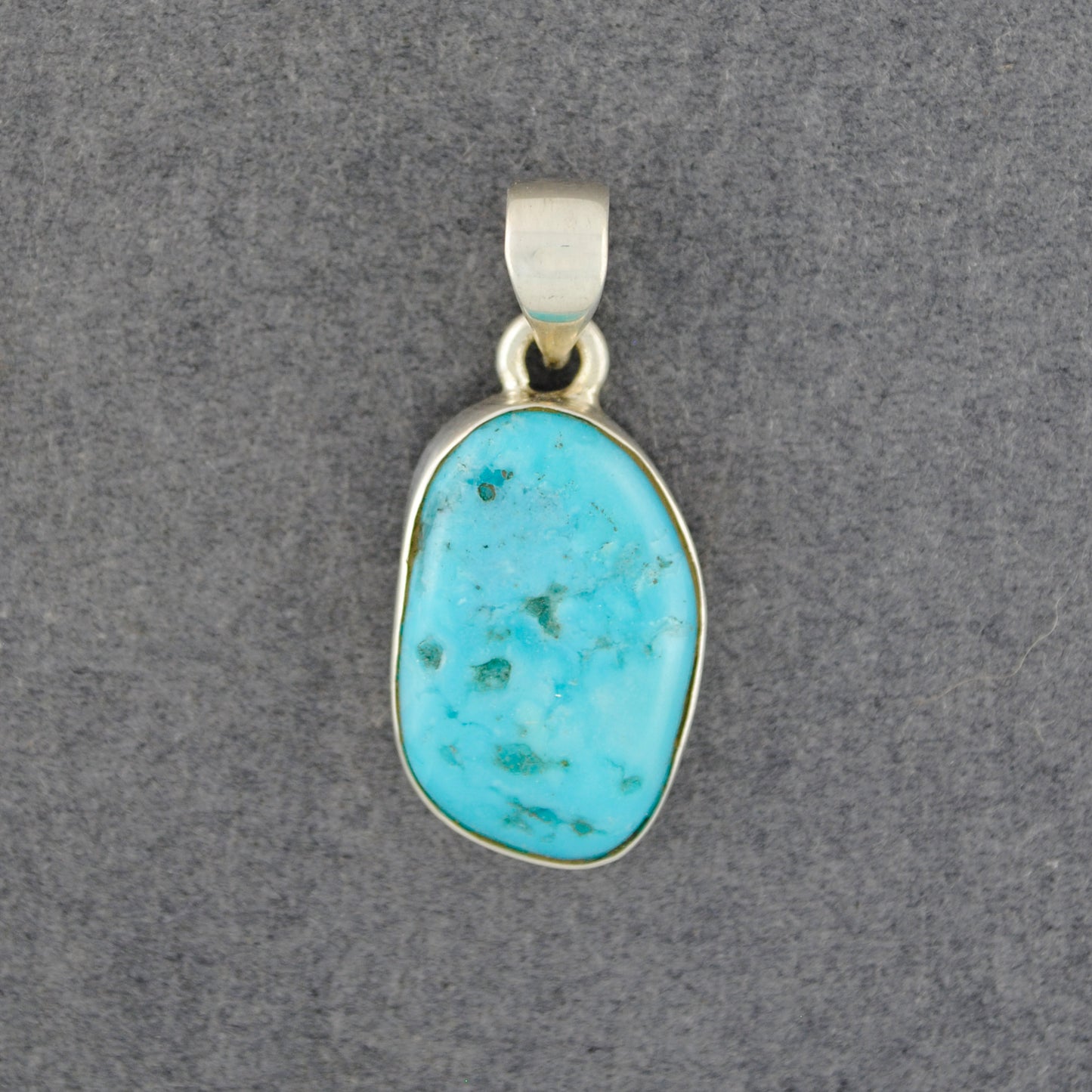 Sterling Silver Turquoise Free Form Pendant