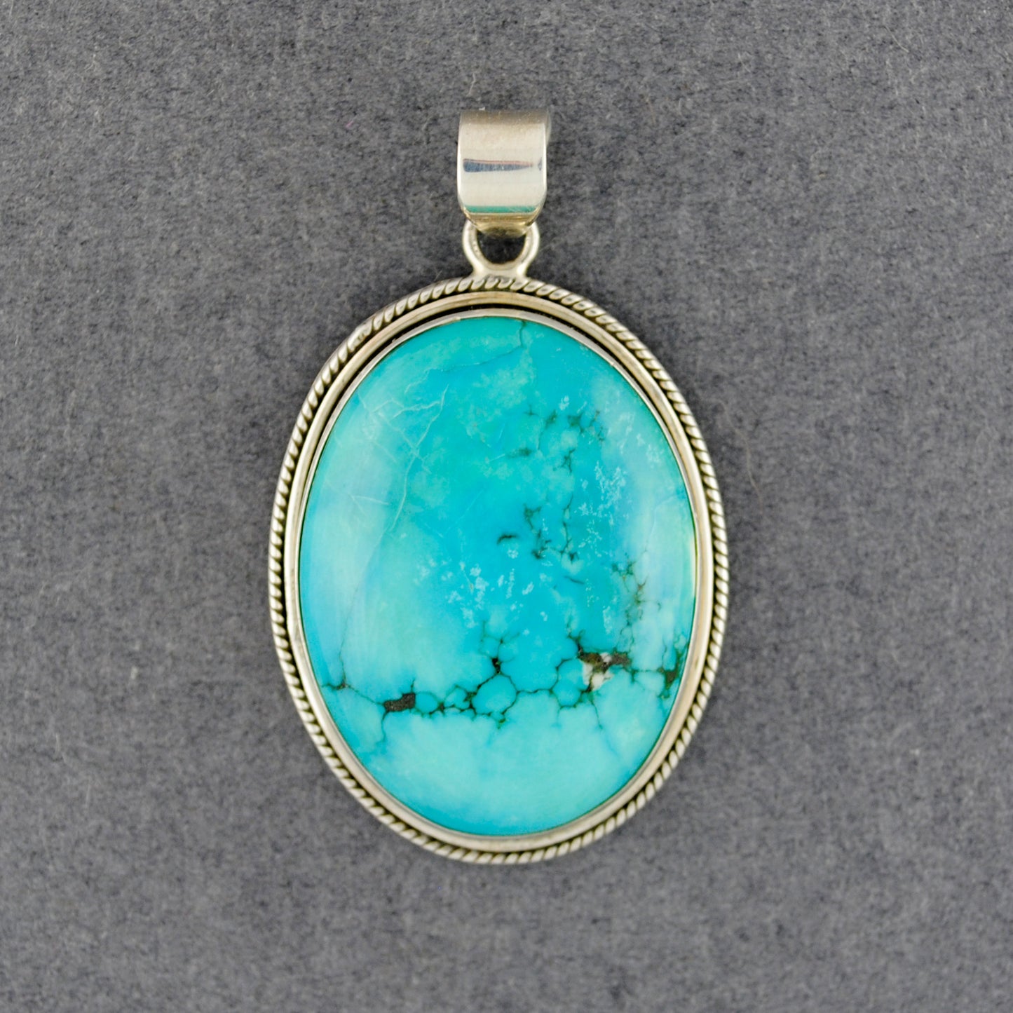 Sterling Silver Turquoise Twist Bezel Pendant