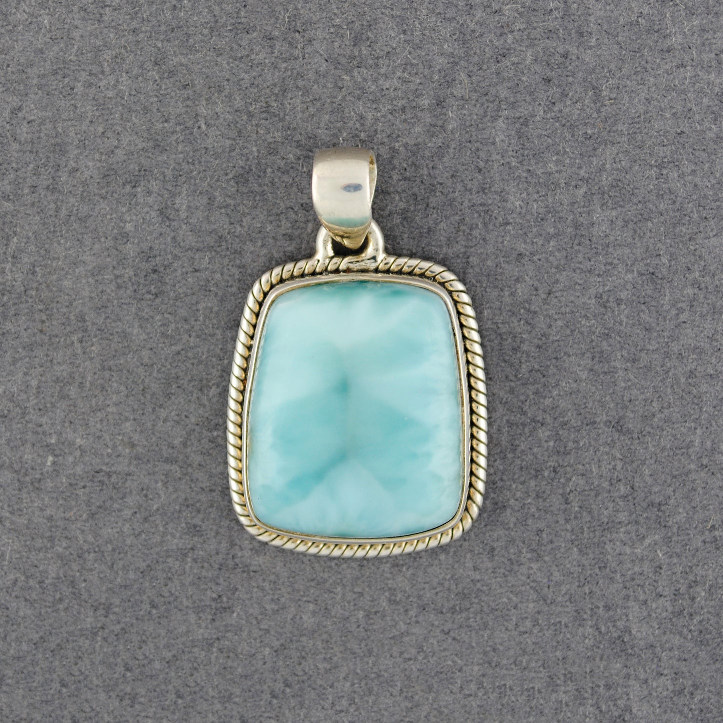 Sterling Silver Larimar Square Pendant