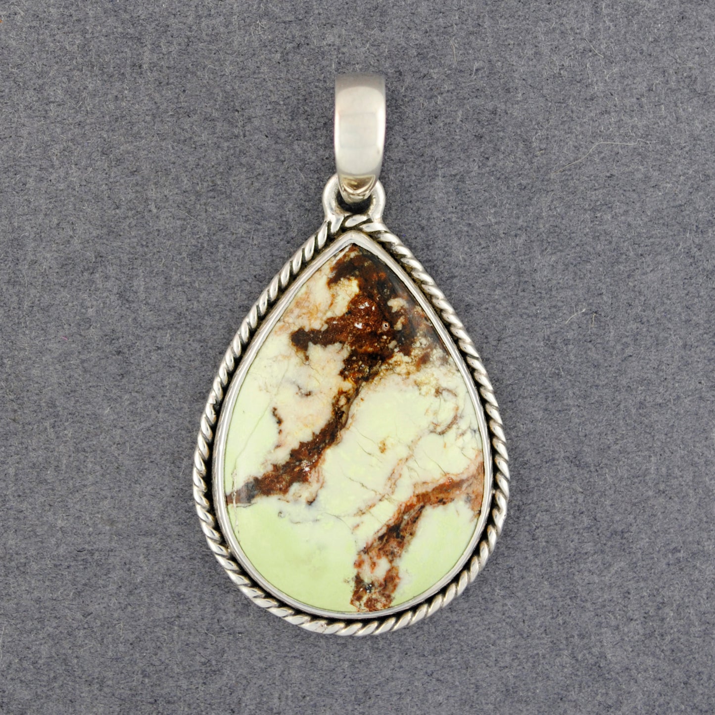 Sterling Silver Gaspeite Teardrop Pendant