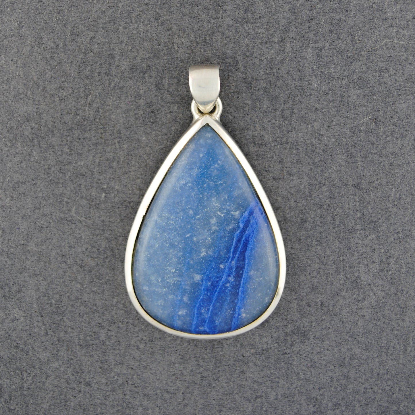 Sterling Silver Denim Lapis Teardrop Pendant
