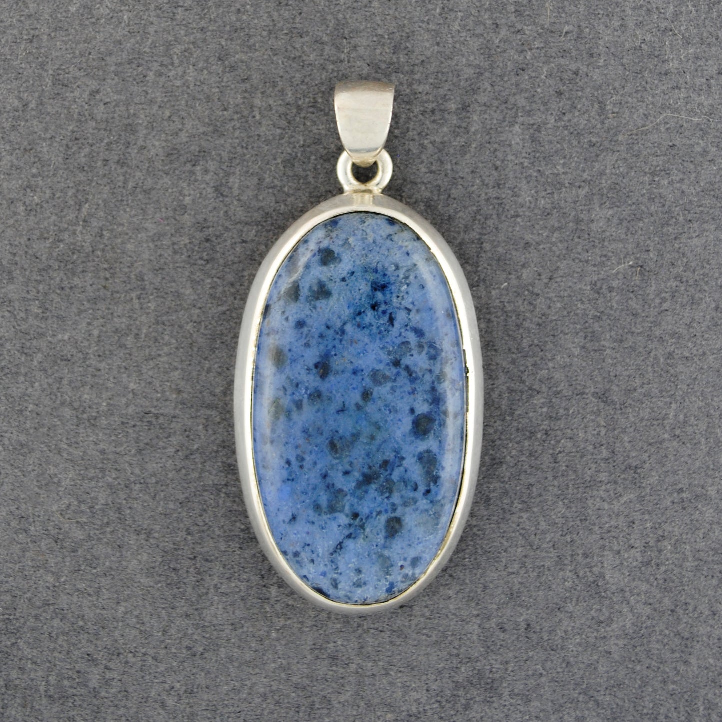 Sterling Silver Denim Lapis Oval Pendant