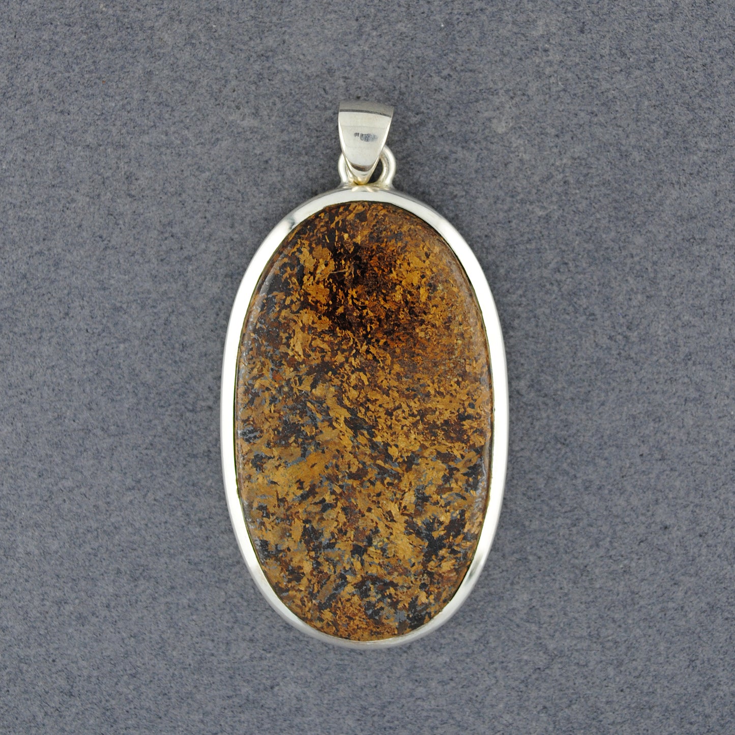 Sterling Silver Bronzite Oval Pendant