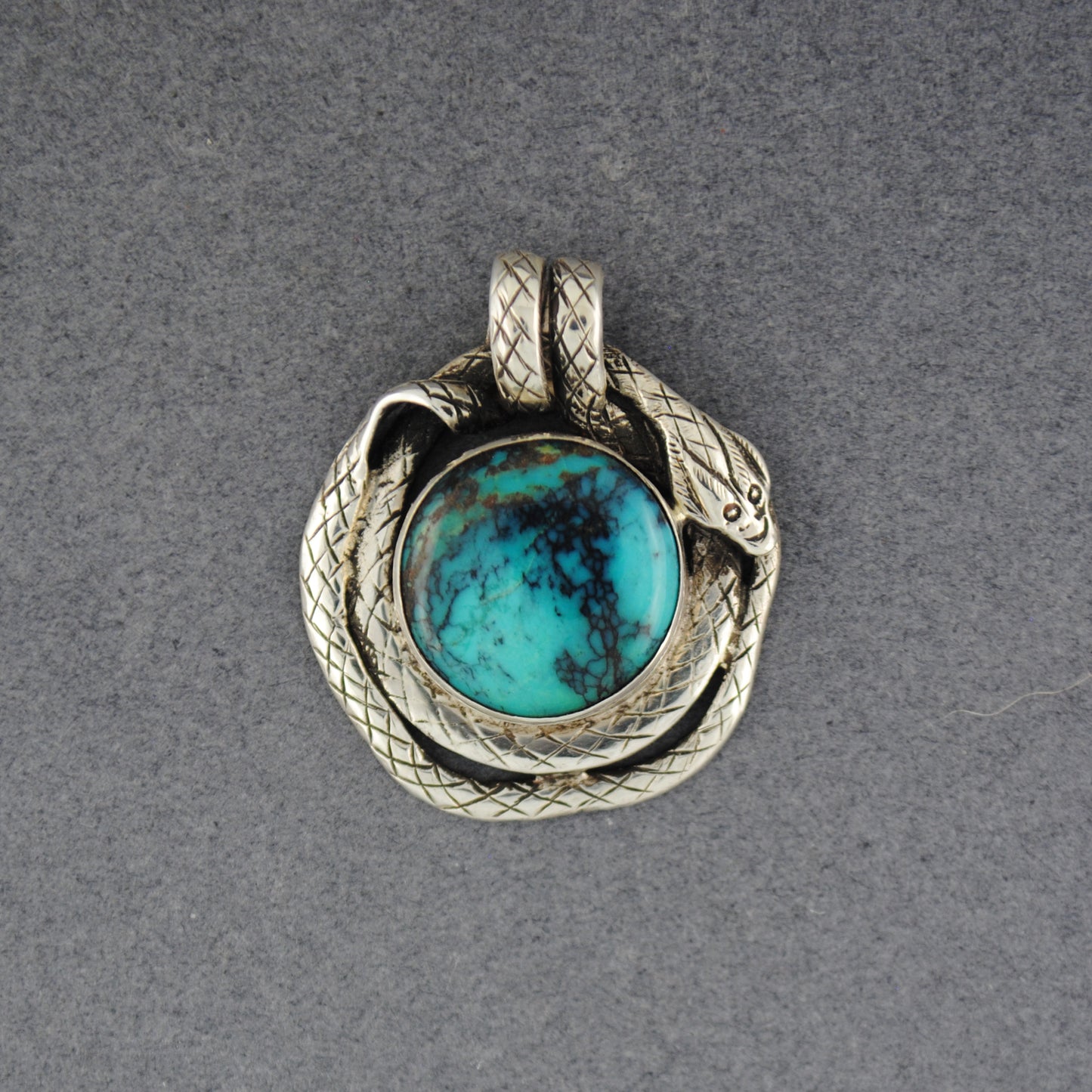 Sterling Silver Turquoise Snake Pendant