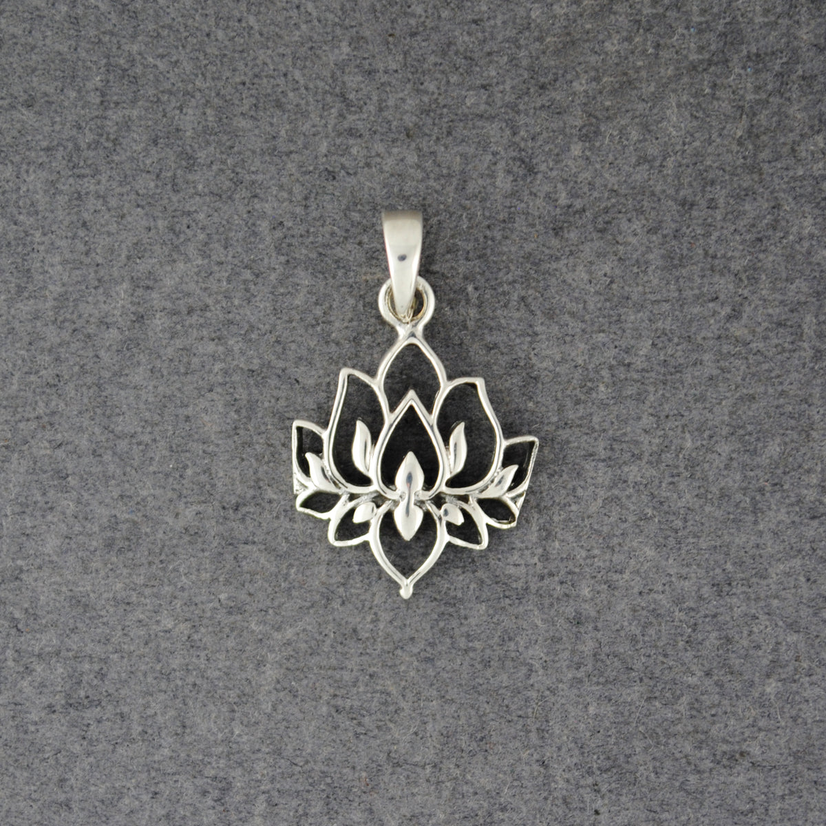 Sterling Silver Small Lotus Pendant