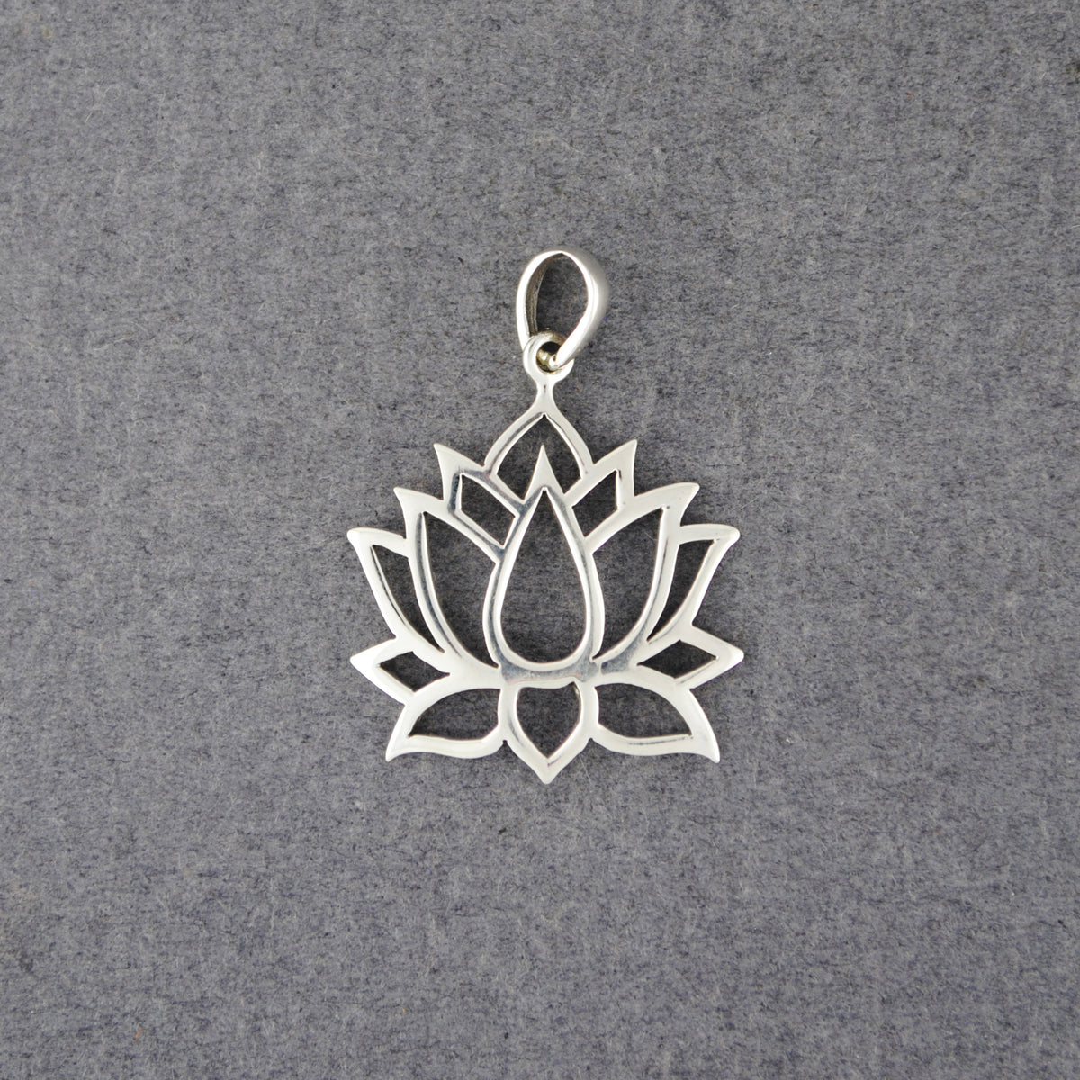 Sterling Silver Lotus Cutout Pendant