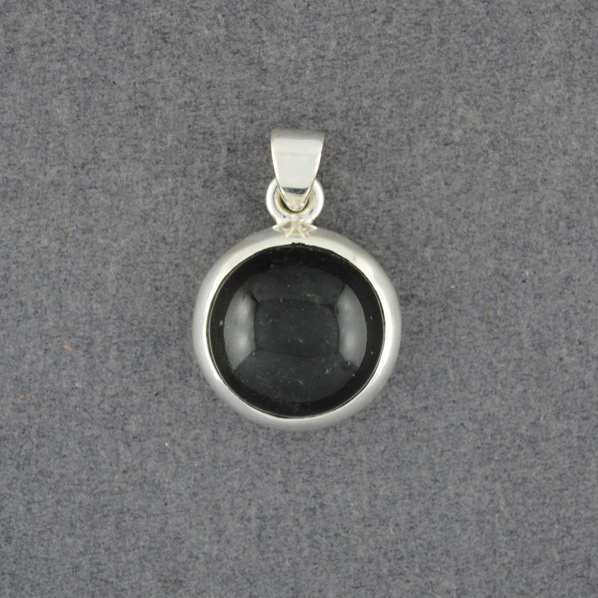 Sterling Silver Obsidian Circle Pendant