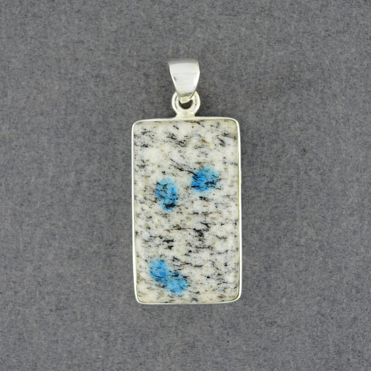 Sterling Silver K2 Stone Rectangle Pendant