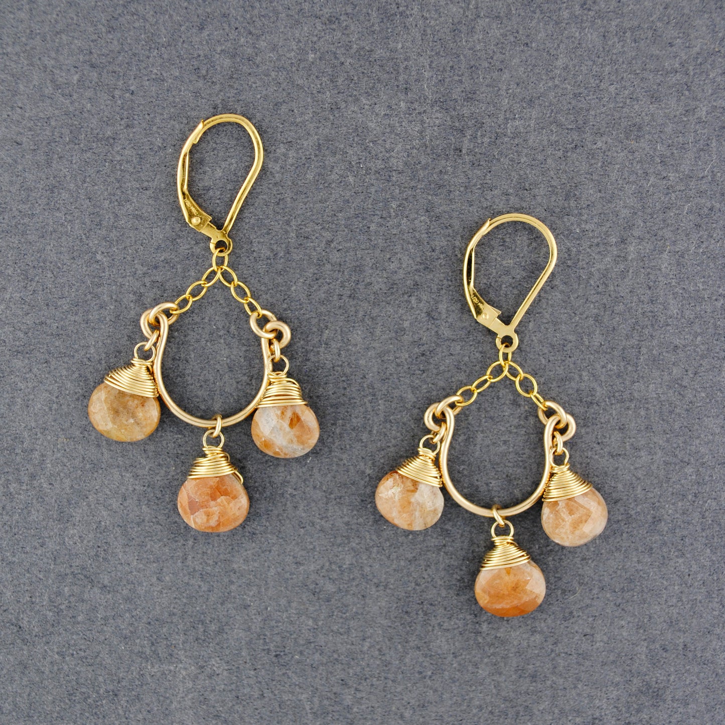 14KGF Jasper Chandelier Earrings