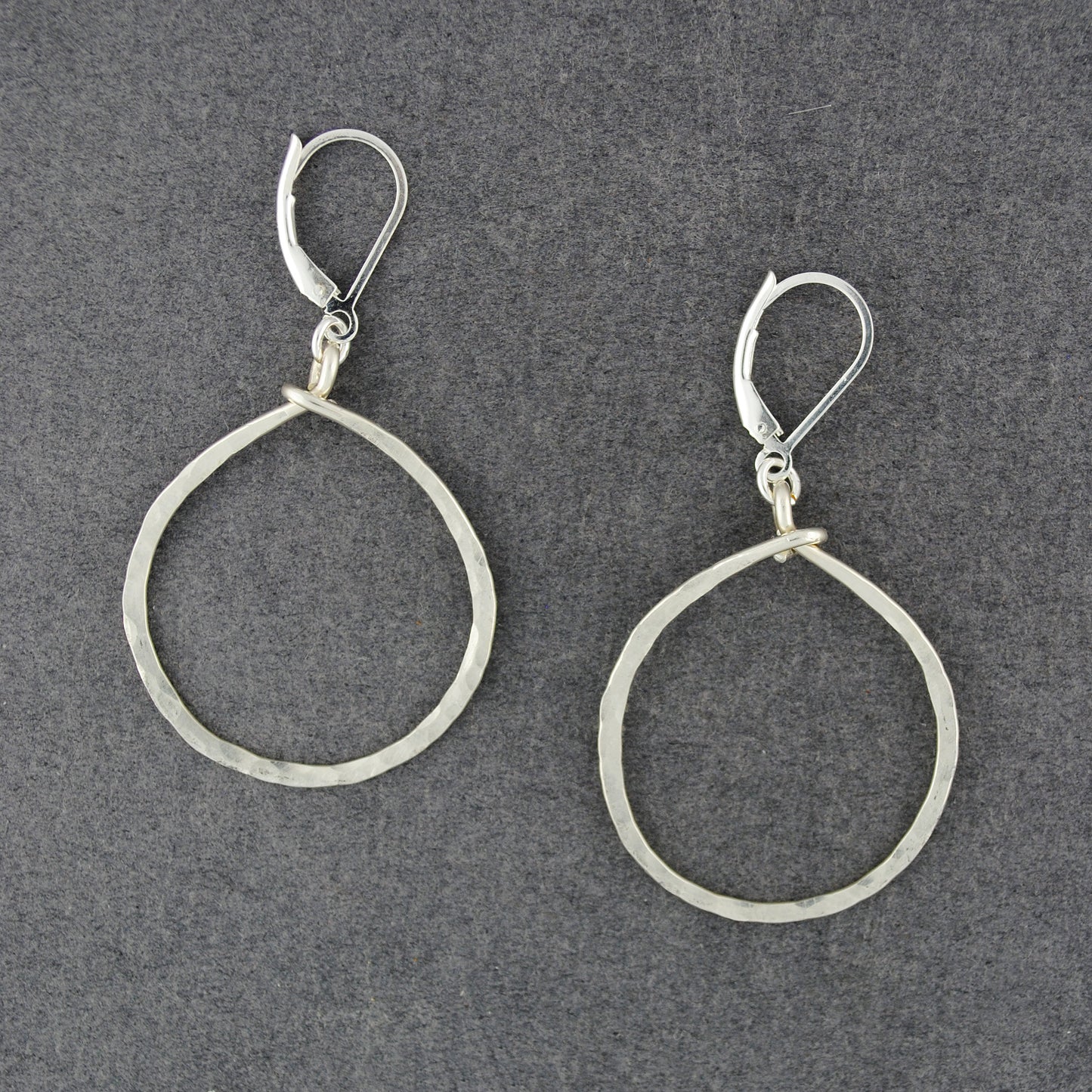 Sterling Silver Hammered Circle Earrings