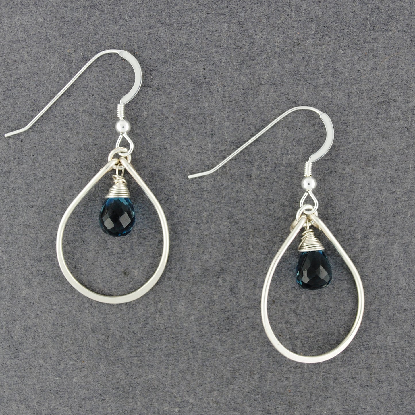 Sterling Silver London Blue Quartz Raindrop Earrings