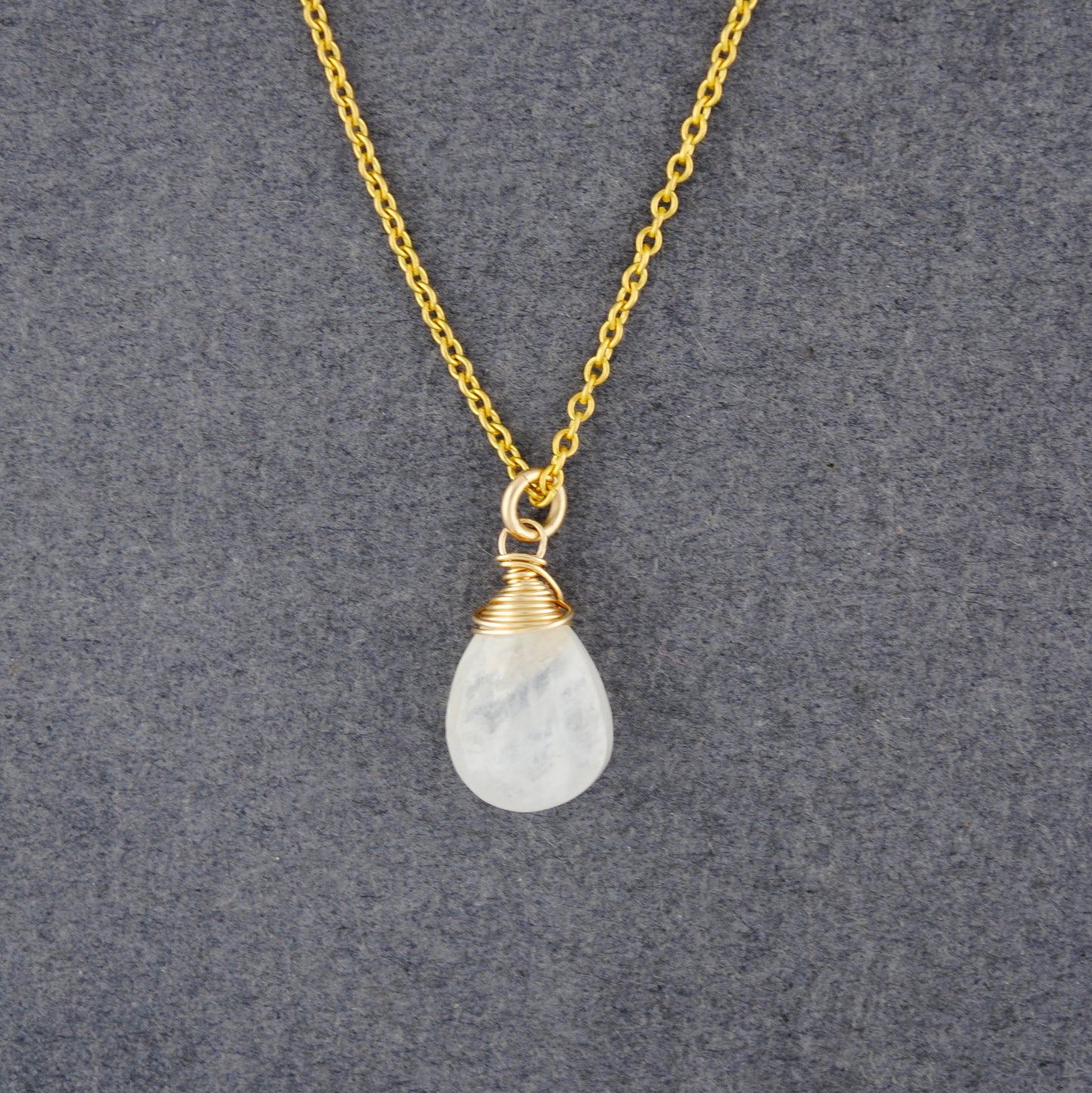14K Gold Filled Moonstone Drop Necklace