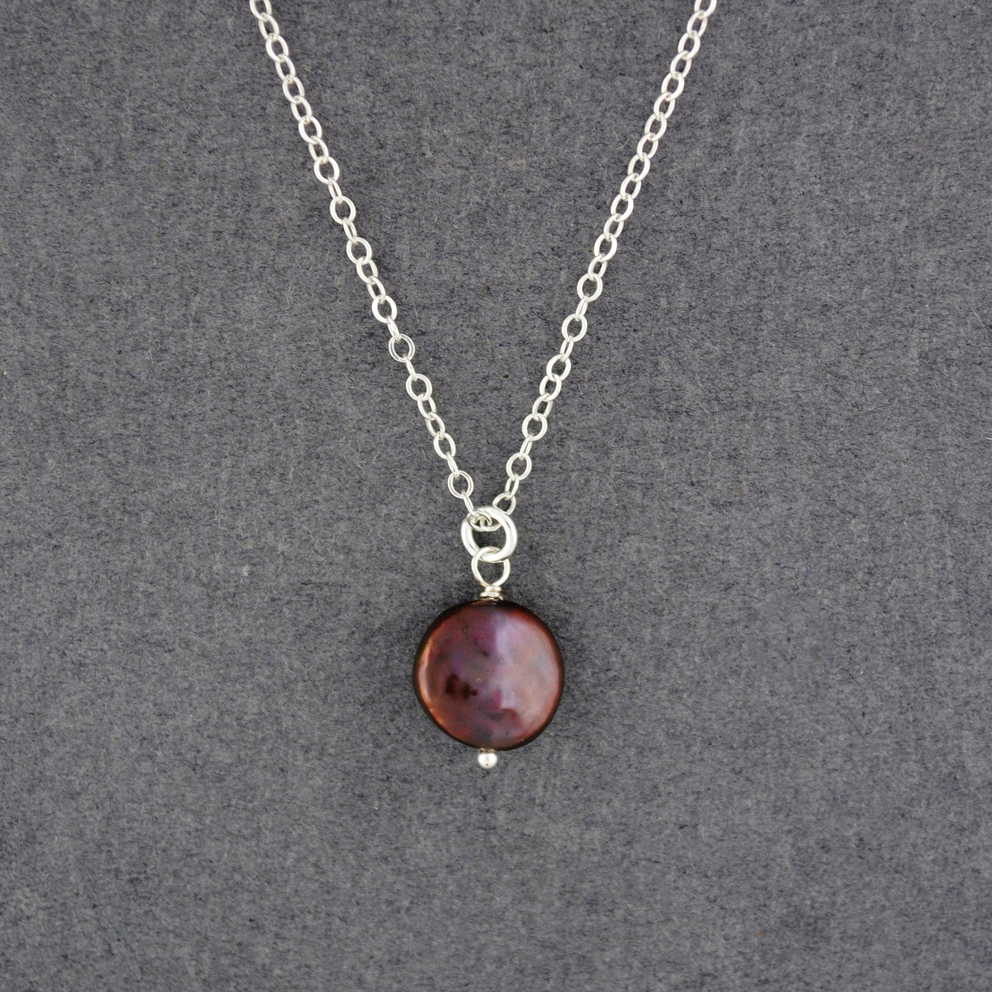 Sterling Silver Peacock Freshwater Coin Pearl Necklace