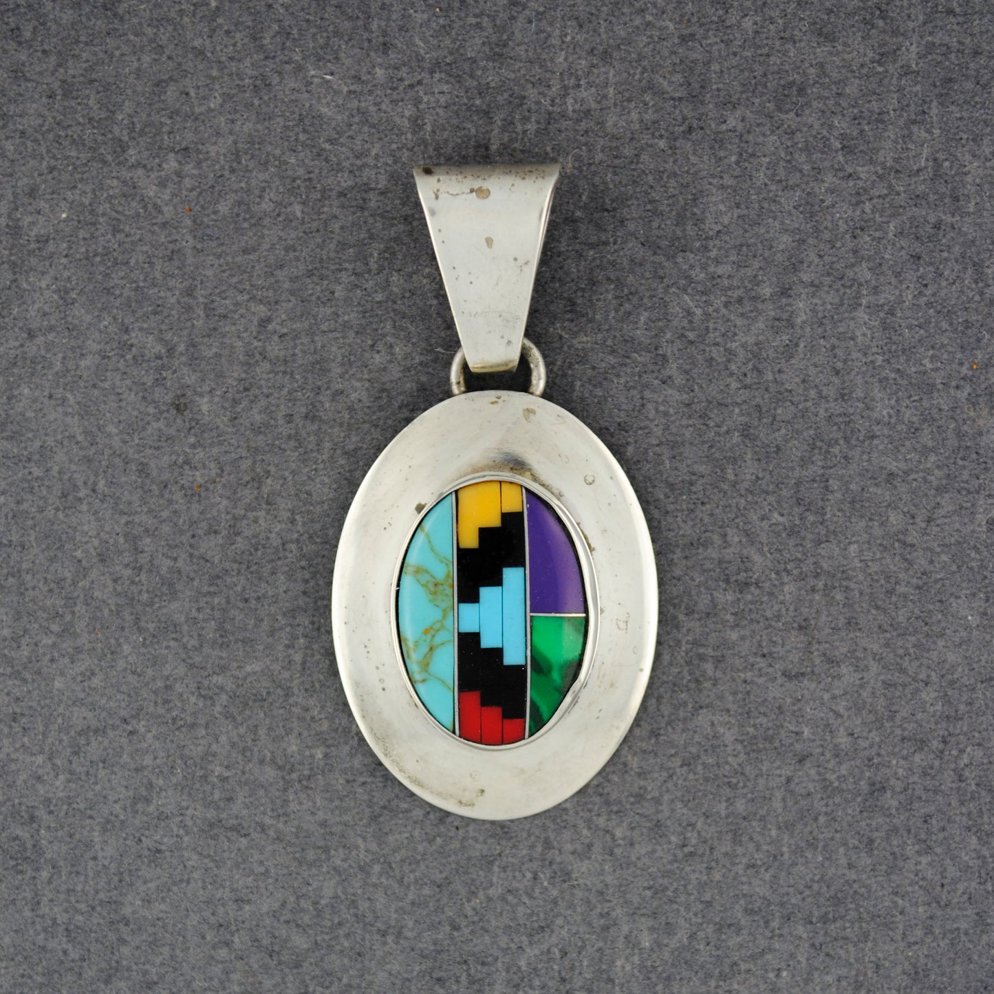 Ella Peter Multi Stone Inlay Pendant