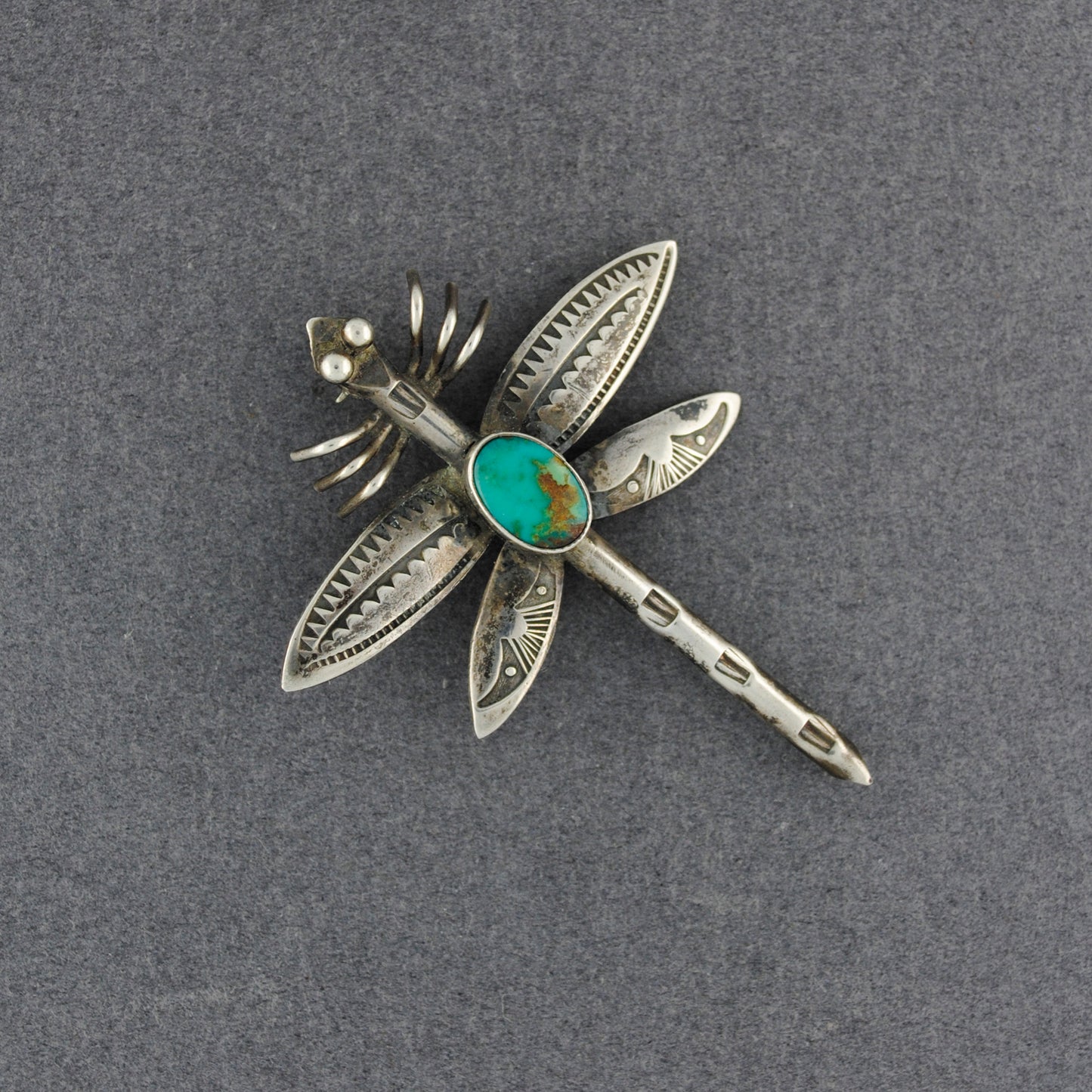 Sterling Vintage Navajo Dragonfly Brooch