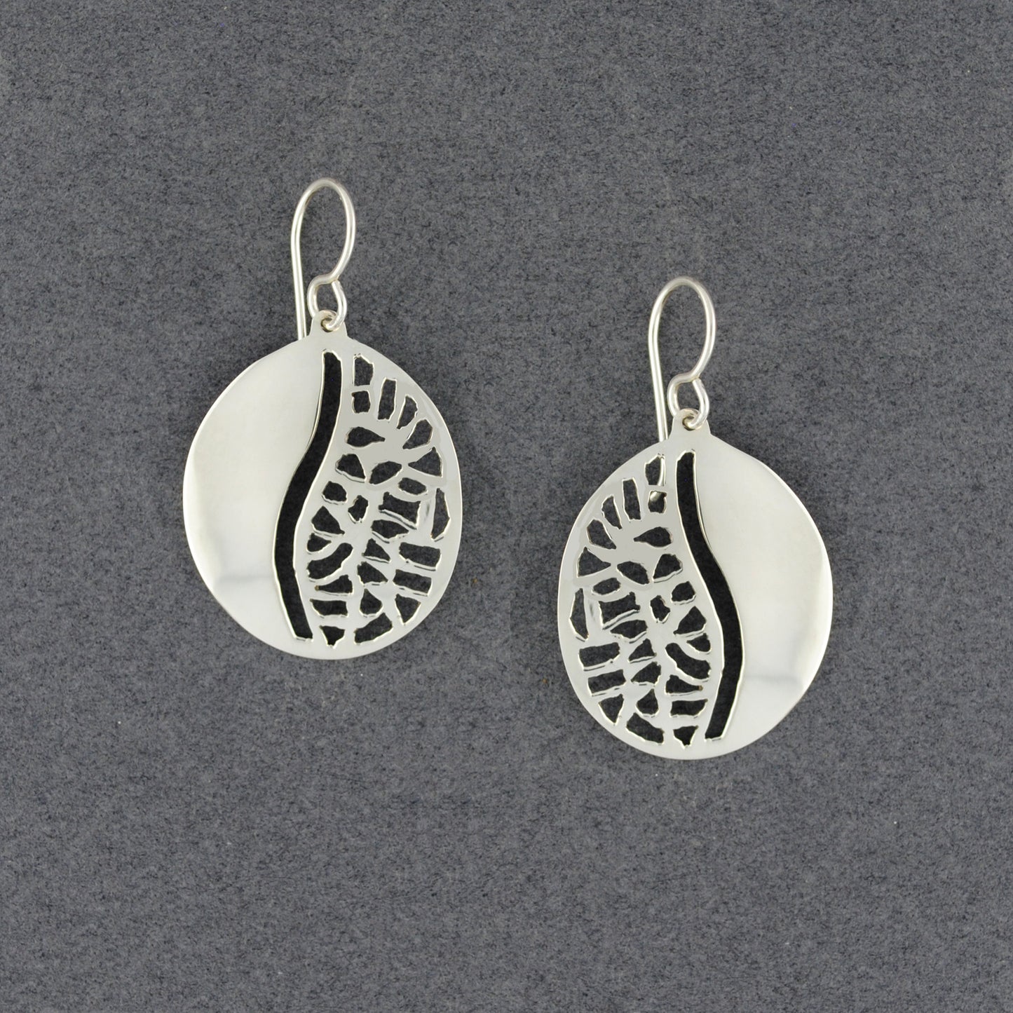 Sterling Silver Cutout Oval Earrings