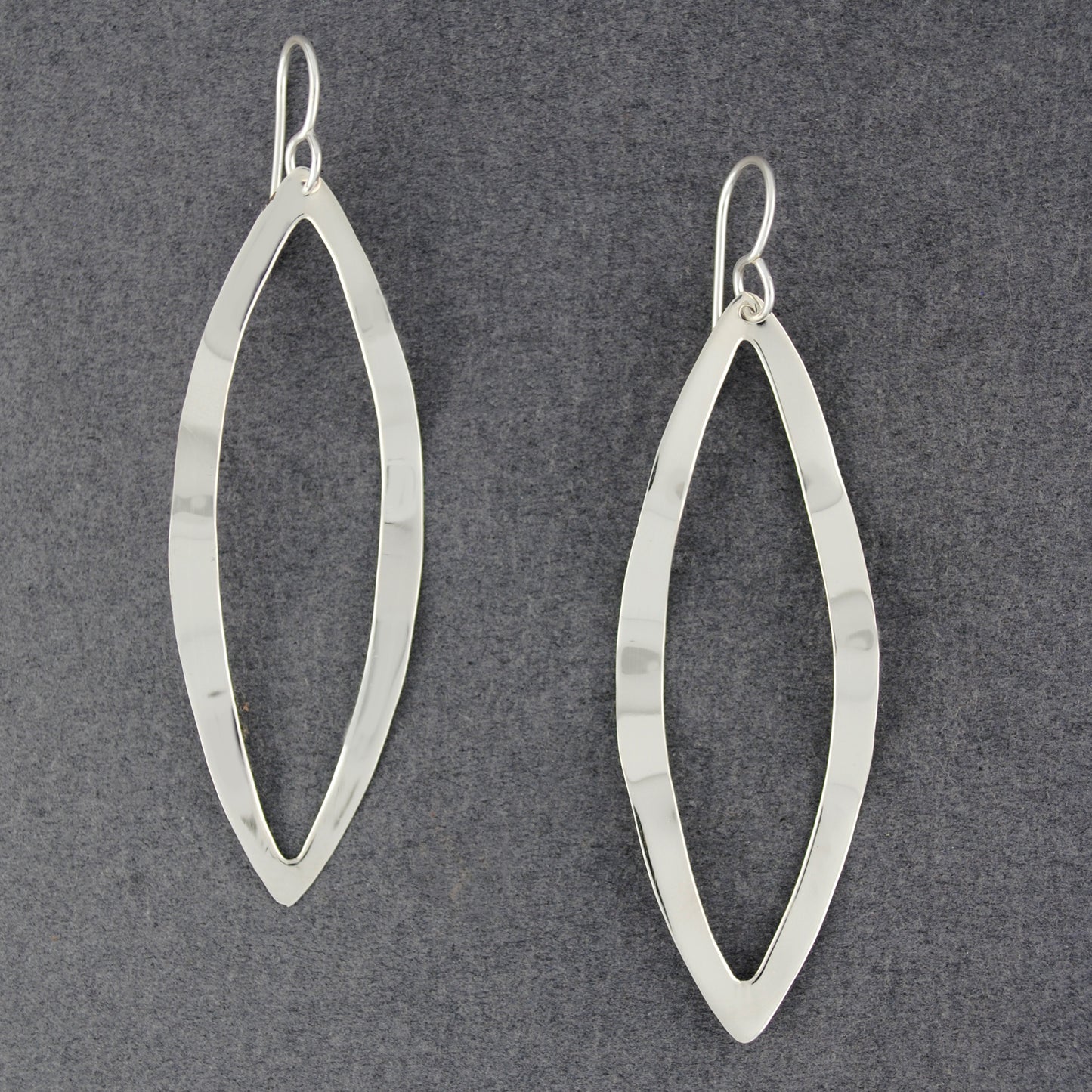 Sterling Silver Wavy Open Drop Earrings