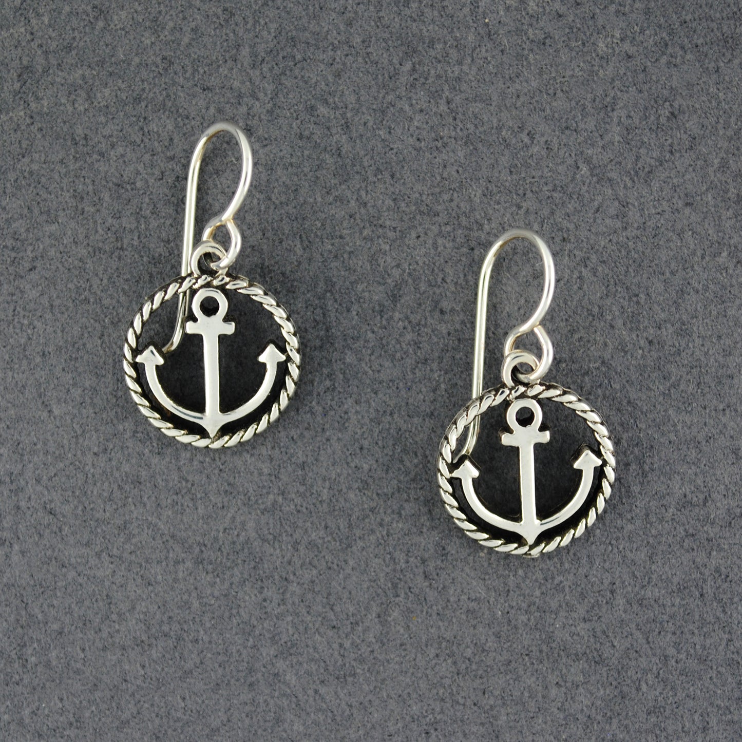 Sterling Silver Anchor with Rope Earrings