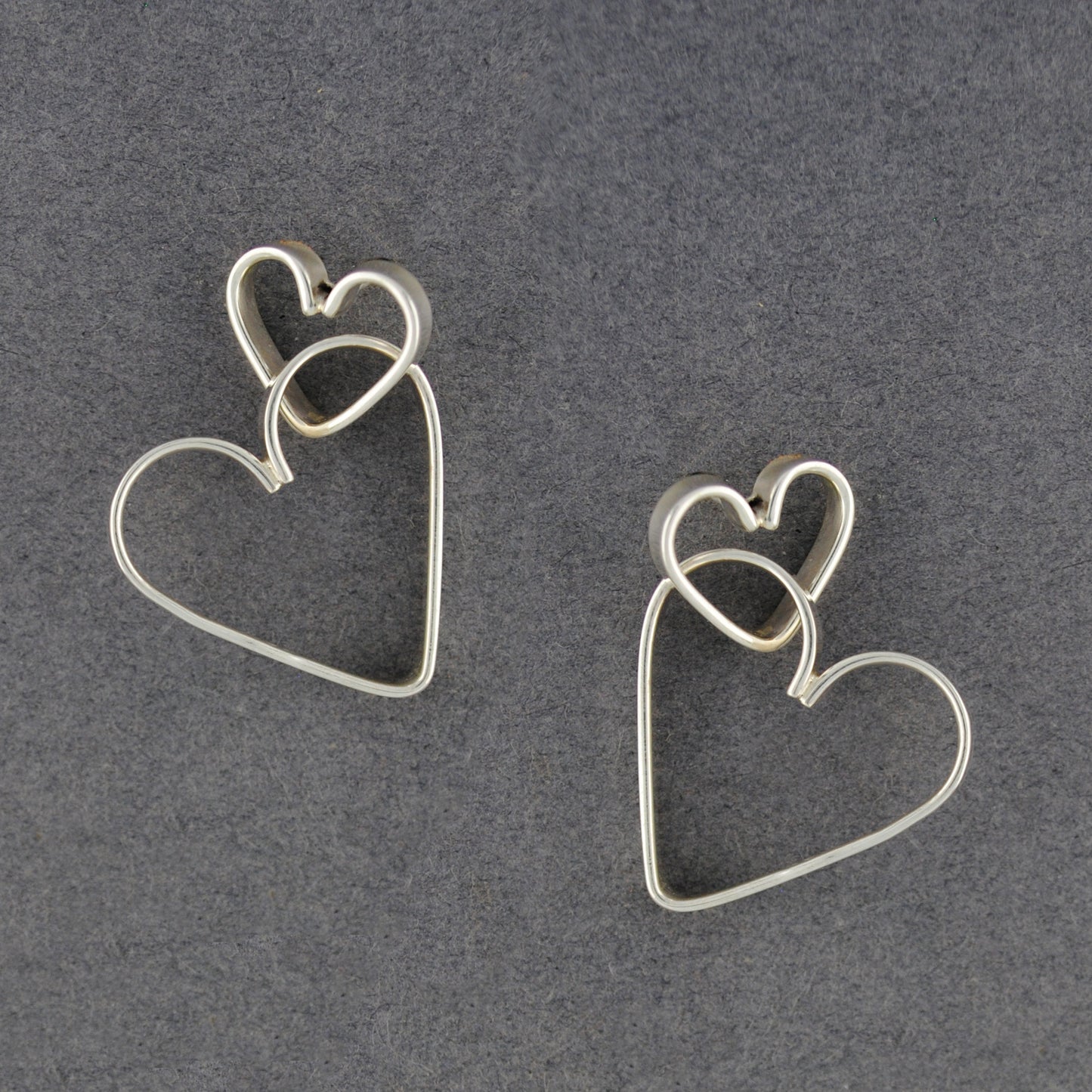 Sterling Silver Interlocking Hearts Earrings