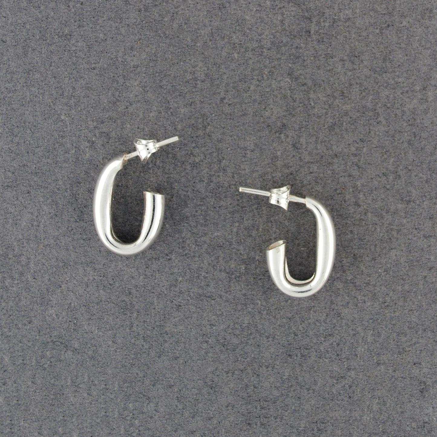 Sterling Silver Small Oval Hoop Earrings