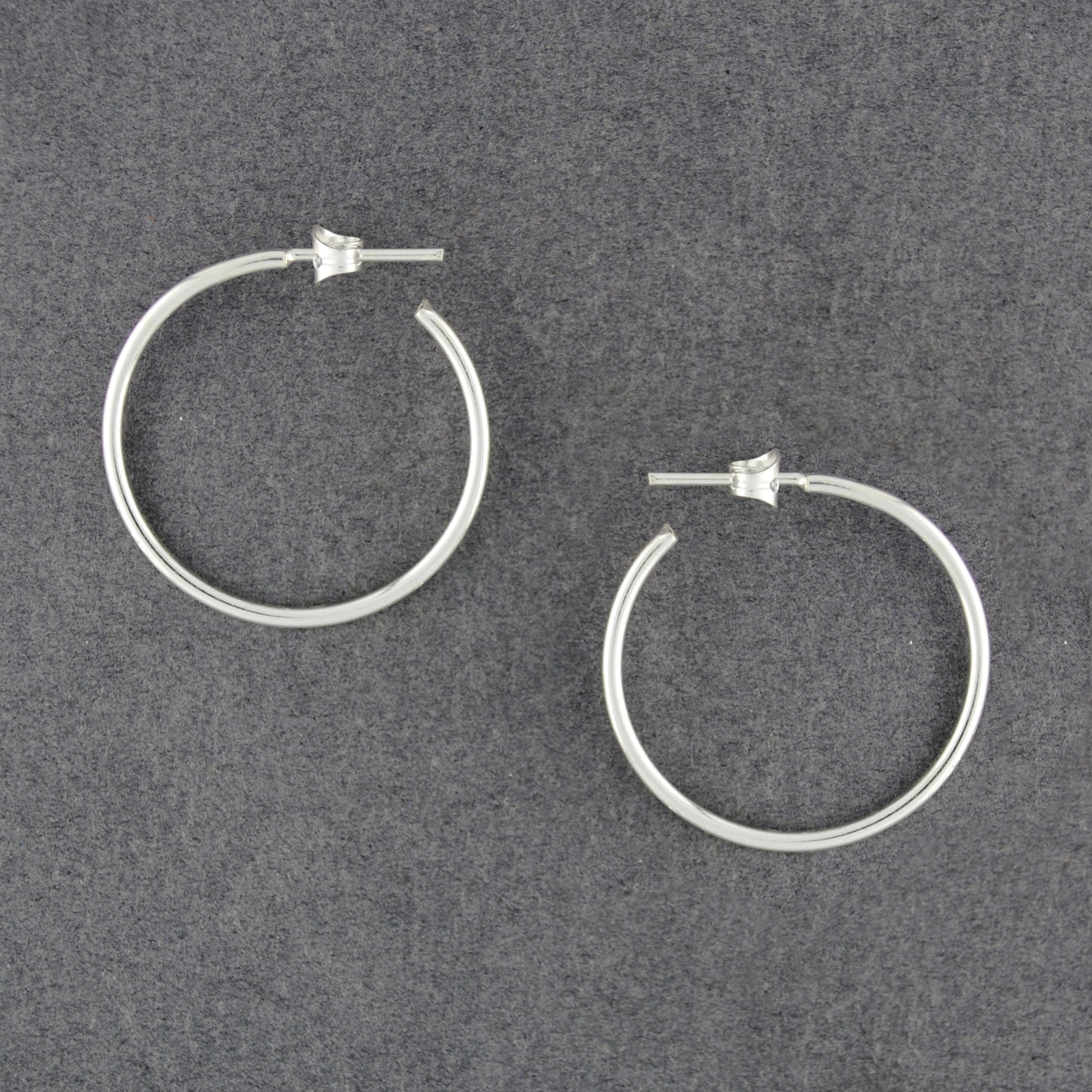 Sterling Silver Simple Medium Hoop Earrings