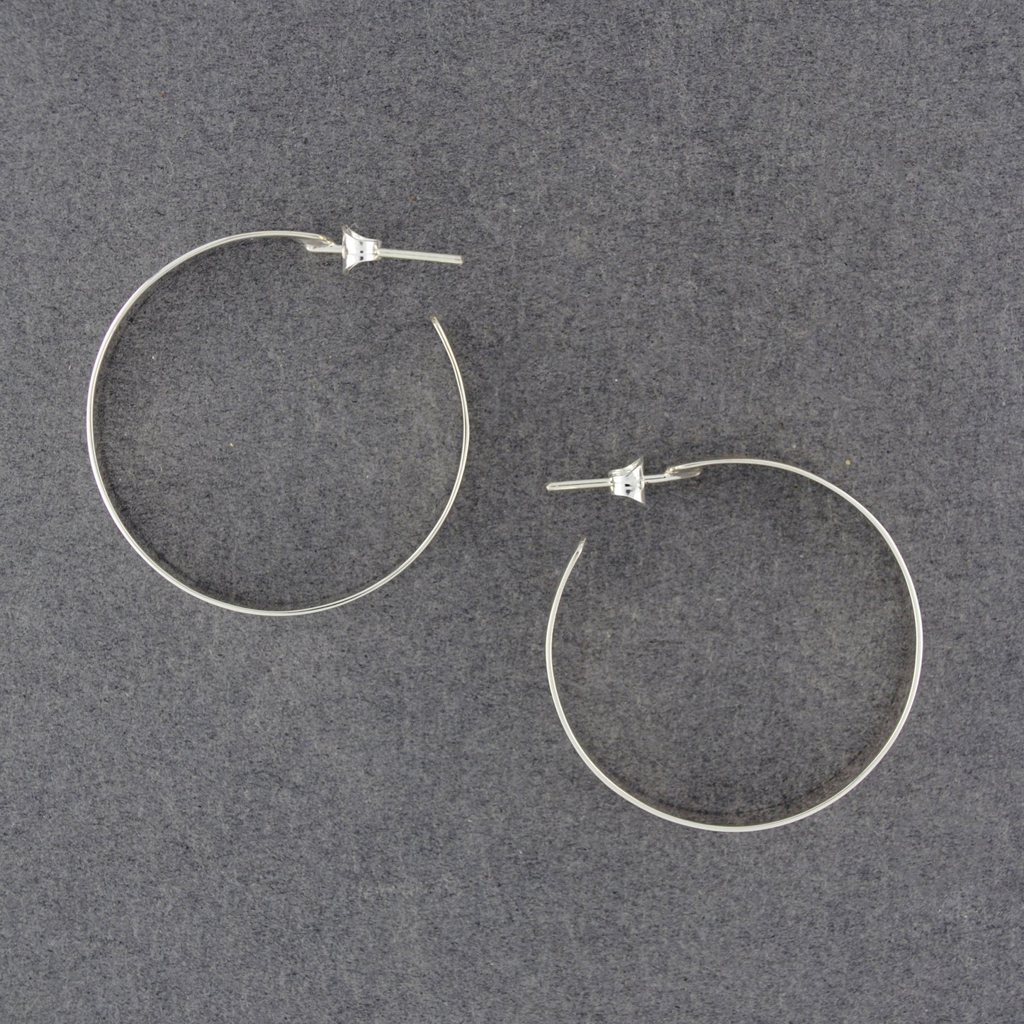 Sterling Silver Flat Medium Hoop Earrings