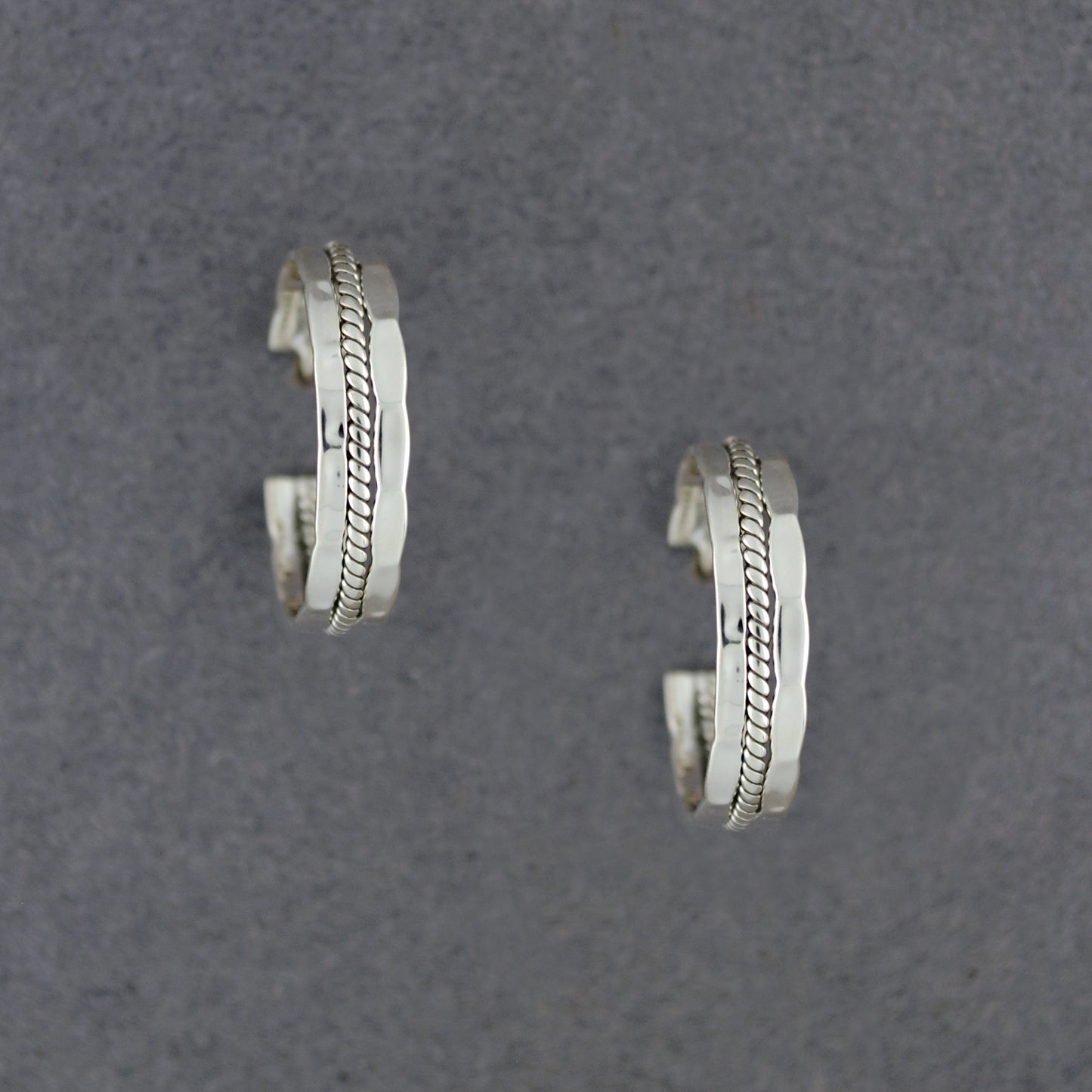 Sterling Silver Center Twist Hoop