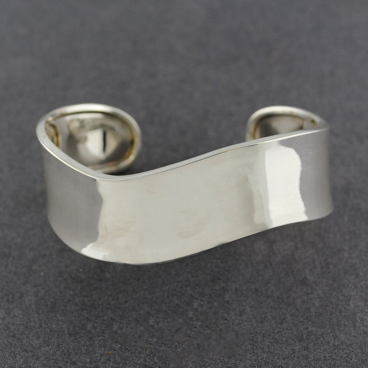 Sterling Silver Wide Wavy Cuff Bracelet